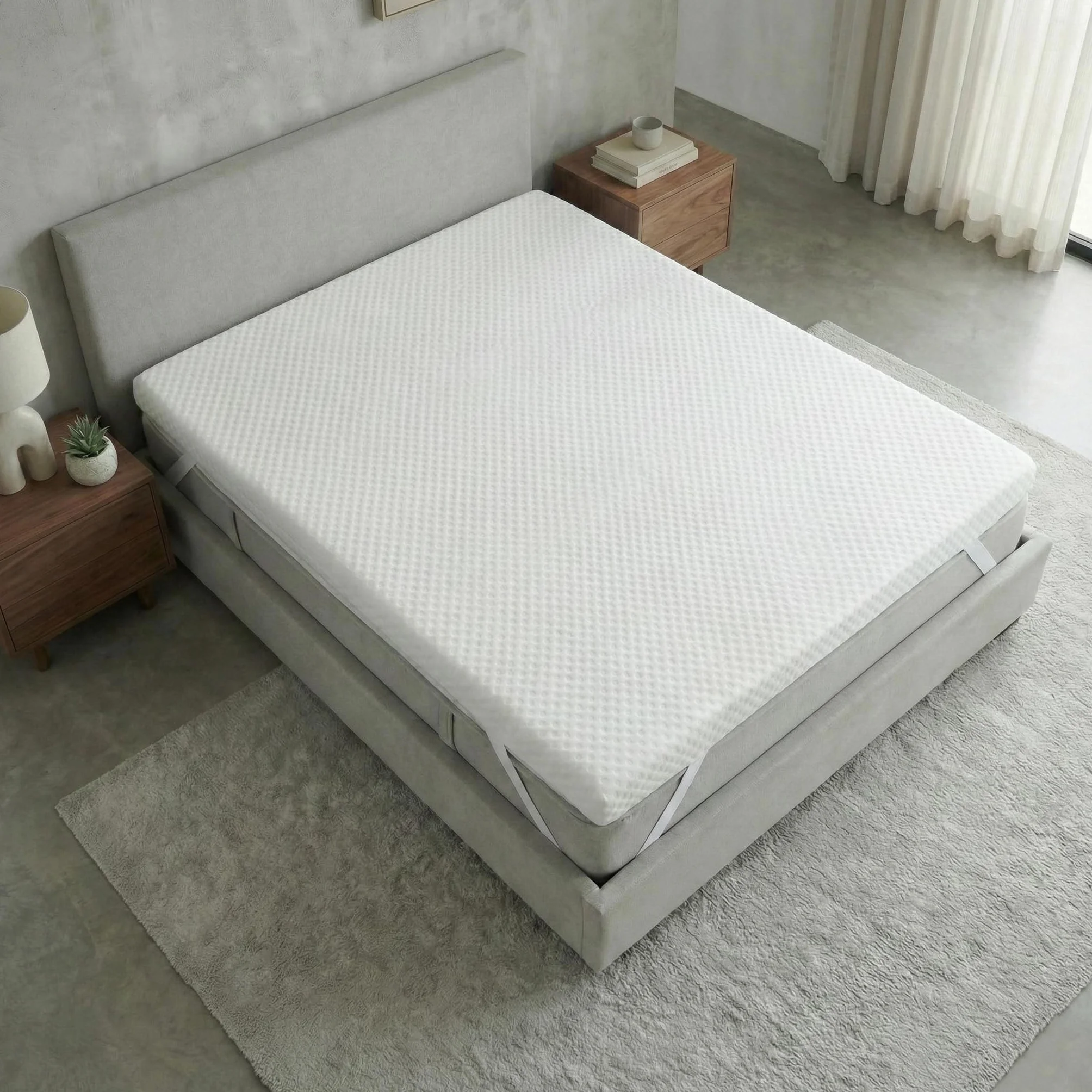 Topper Viscoelástico 135x190 cm – Grosor 8 cm | Fabricado en España | Alivia la Presión | Reduce la Tensión Corporal | 100 % Viscoelástica | Funda Transpirable Desenfundable y Lavable | CertiPUR