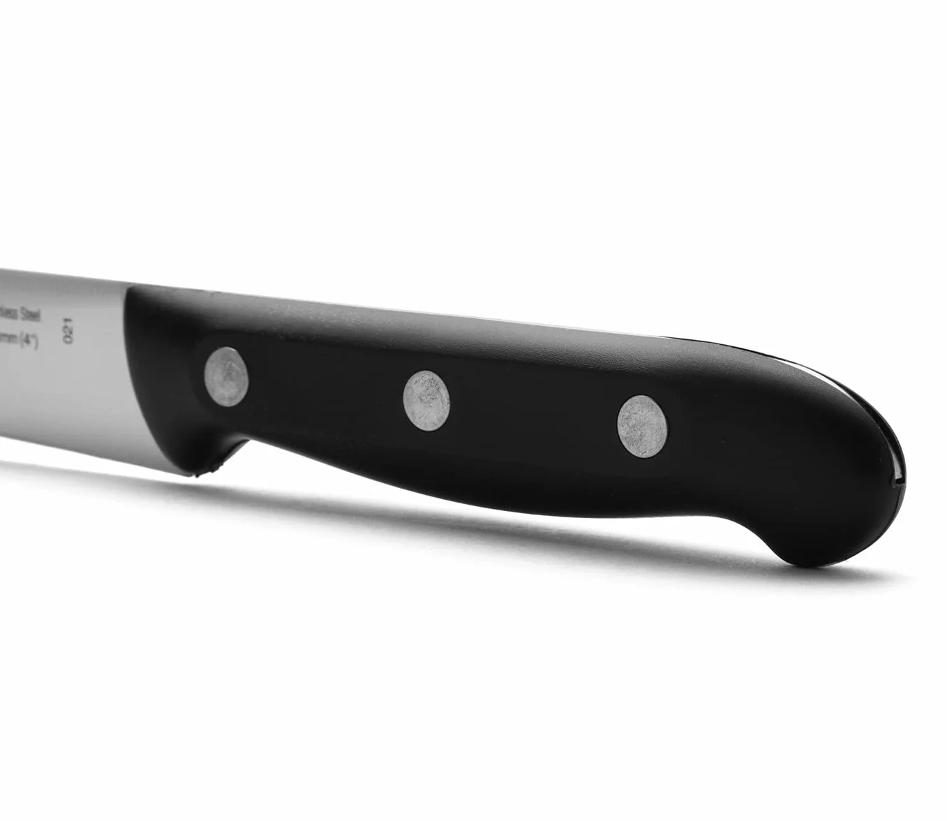 Arcos Cuchillo Mondador de Acero Inoxidable. Cuchillo Cocina Profesional para Pelar Frutas y Verduras. Mango Ergonómico Polioximetileno y Hoja 100mm. Serie Maitre. Color Negro.