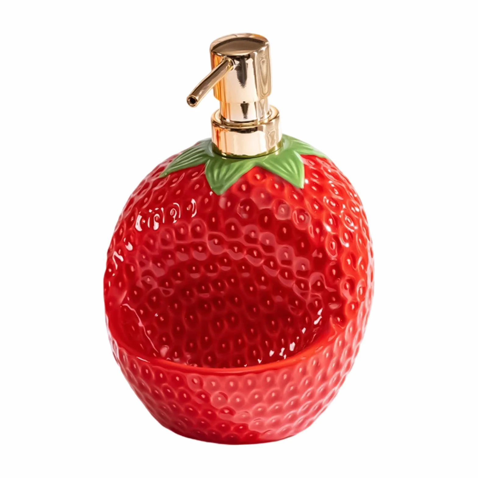 Dispensador de Jabón para Baño Botella de Bomba de 20 Onzas de Fresa para | Dispensador de Jabón de Baño con Portaesponjas Para Encimera de Cocina