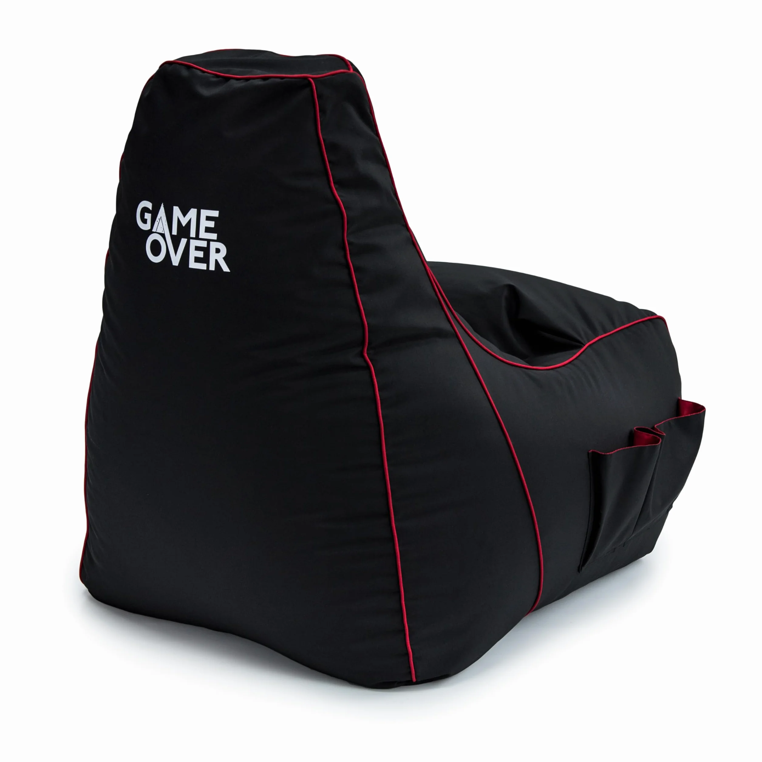 Game Over Crepúsculo Princesa Puff Pera para Video Juegos | Sala Interior | con Bolsillos Laterales para Controles | Soporte para Auriculares | Diseño Ergonómico (Carmesí Eléctrico)