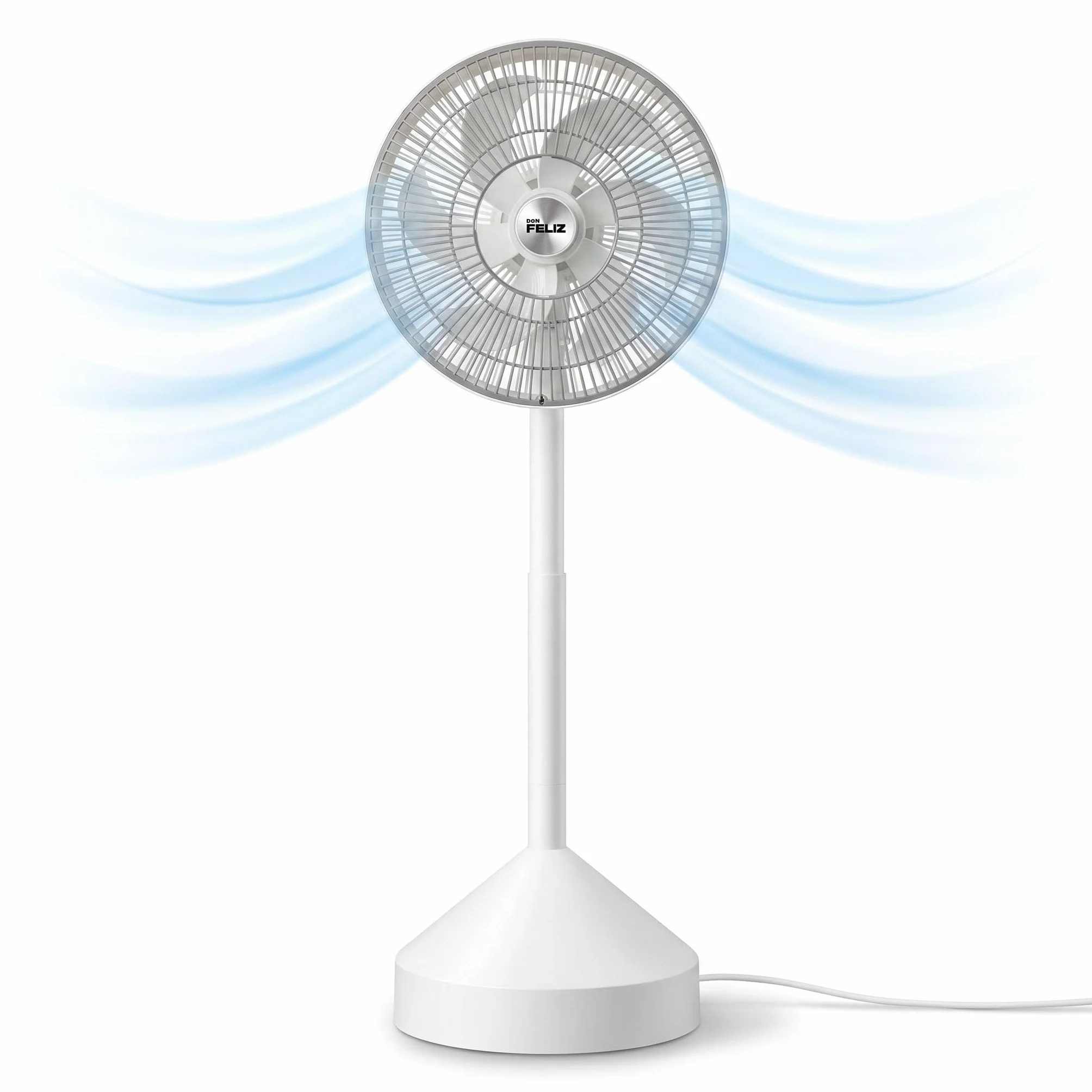 Don Feliz, Ventilador de Pie Plegable, 70W, 3 Alturas Ajustables (580mm-1000mm), con Luz Ambiental Colorida, Mando a Distancia, 6 Aspas, Fácil Almacenamiento