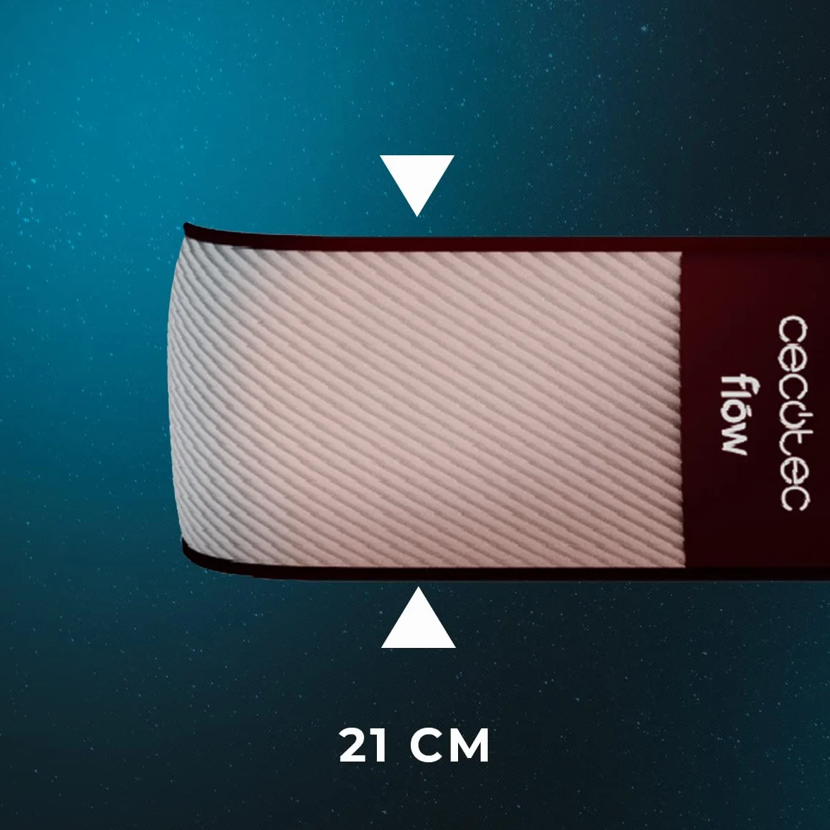 Cecotec Colchón Viscoelástico Flow PureVital 1900 90x190, Altura 21cm, Firmeza Alta, Doble Cara
