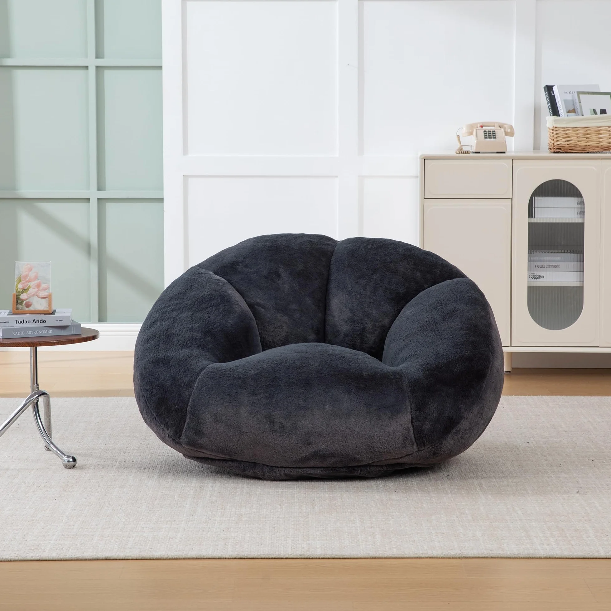 SACOOL Puf de felpa suave Sofá Puf antideslizante Funda no extraíble No requiere montaje Perfecto para la sala de estar, el salón o el dormitorio