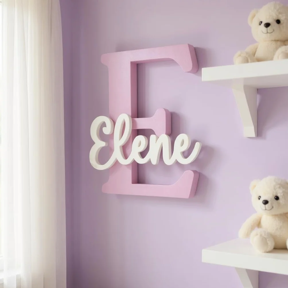 Letra con nombre personalizada decorativa mesas dulces comuniones decoración habitación letrero identificación