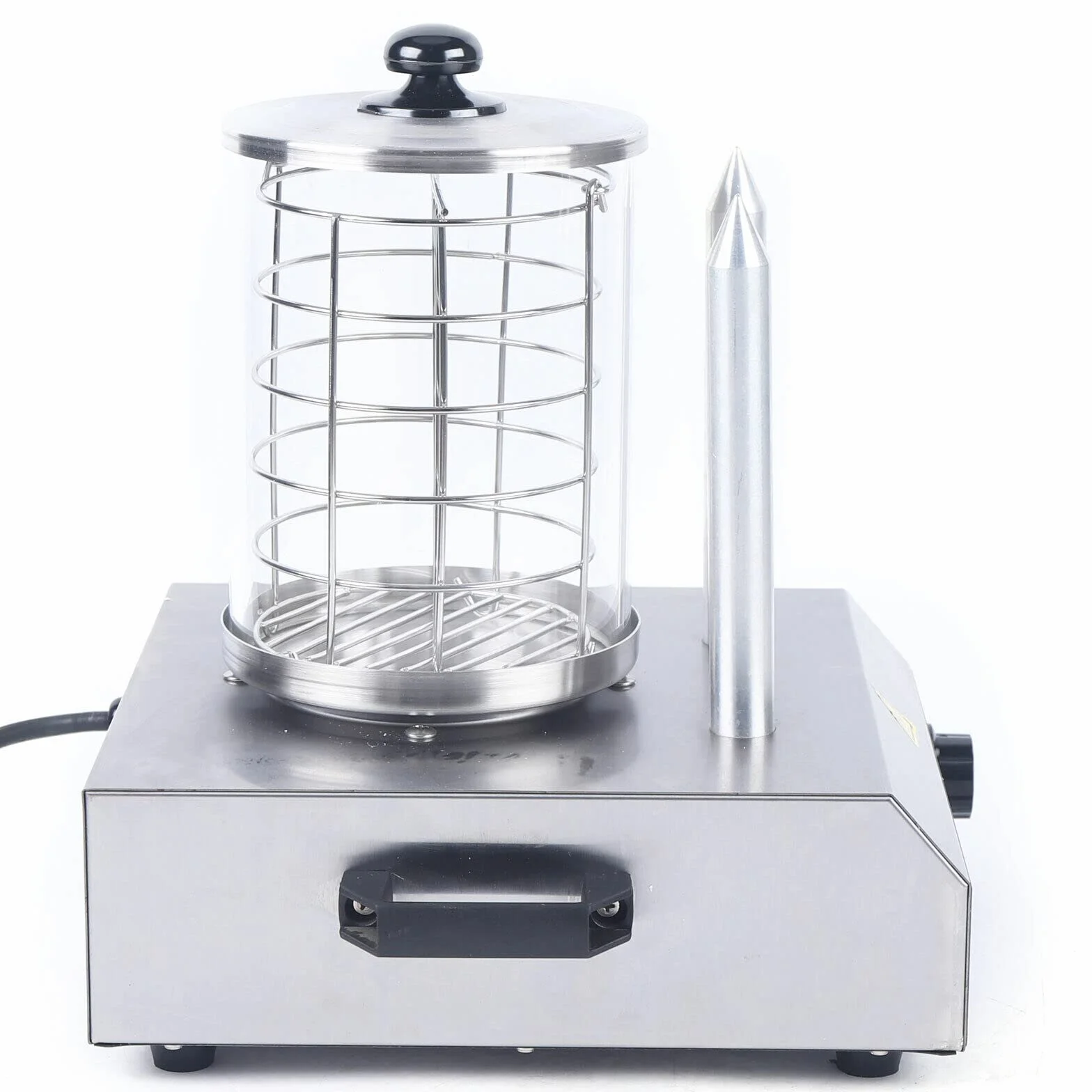 Profesional eléctrico calentador de salchichas con 2 pinchos, para restaurante