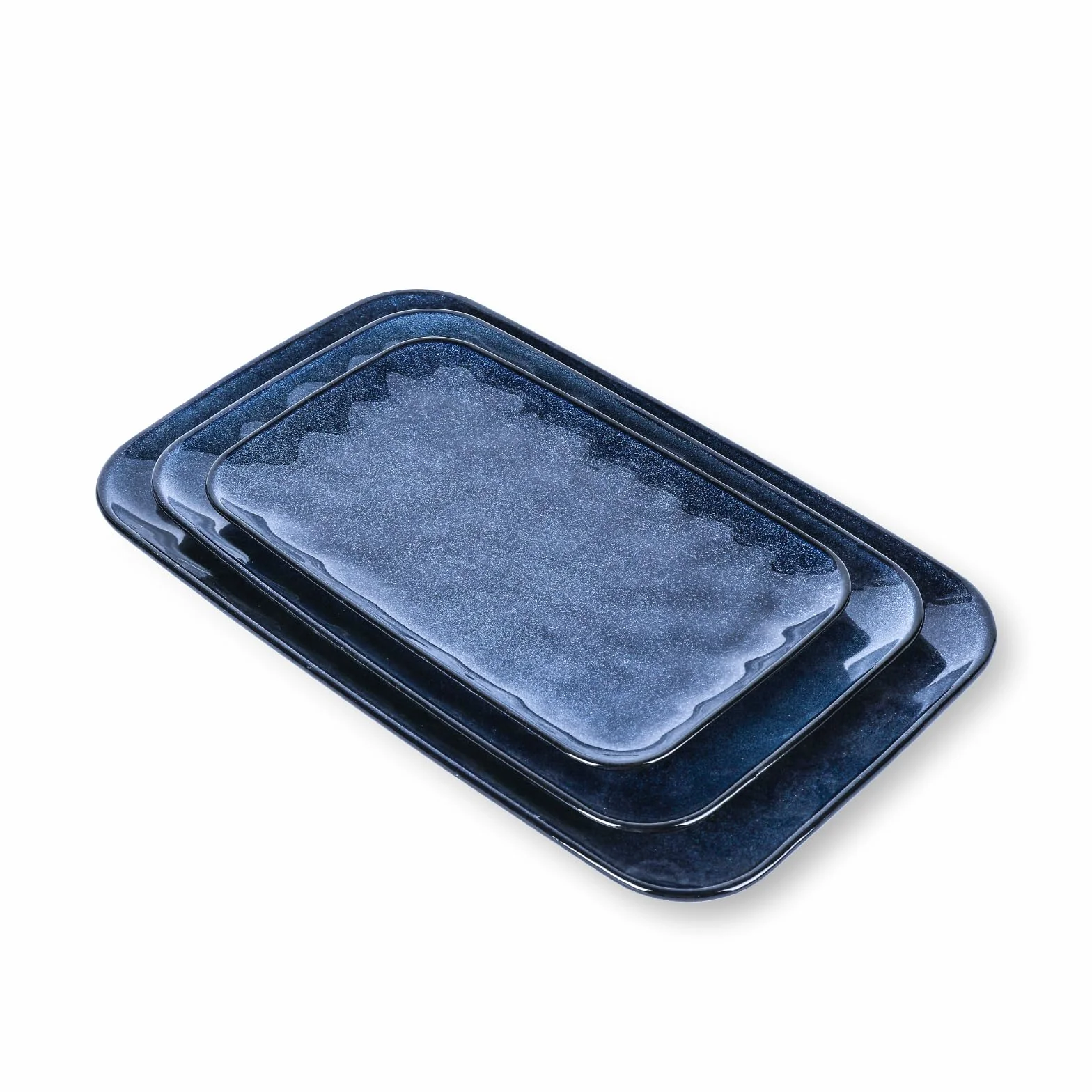 vicrays Platos rectangulares de cerámica para servir – 35,5 cm, 30,5 cm, 25,4 cm, platos de porcelana para fiestas, barbacoas, aperitivos, sushi postre, aptos para microondas y lavavajillas, juego de