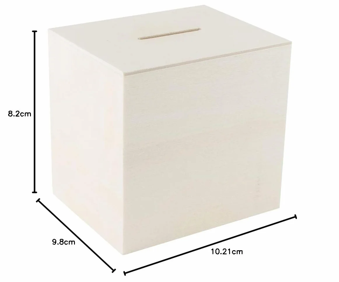 Ideen mit Herz Hucha de madera 10,2 cm x 9,8 cm x 8,2 cm con cierre de plástico