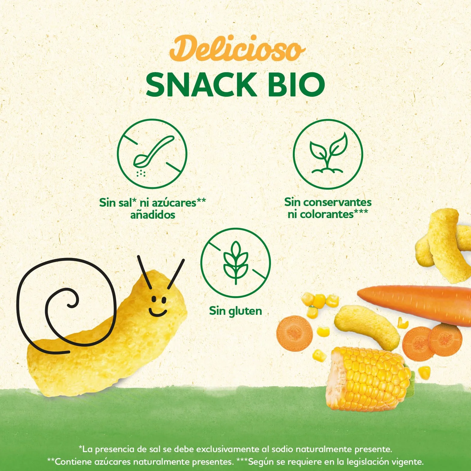Blédina Snacks BIO Bolsas Zanahoria Maíz Tubitos Sin Gluten 8x20g