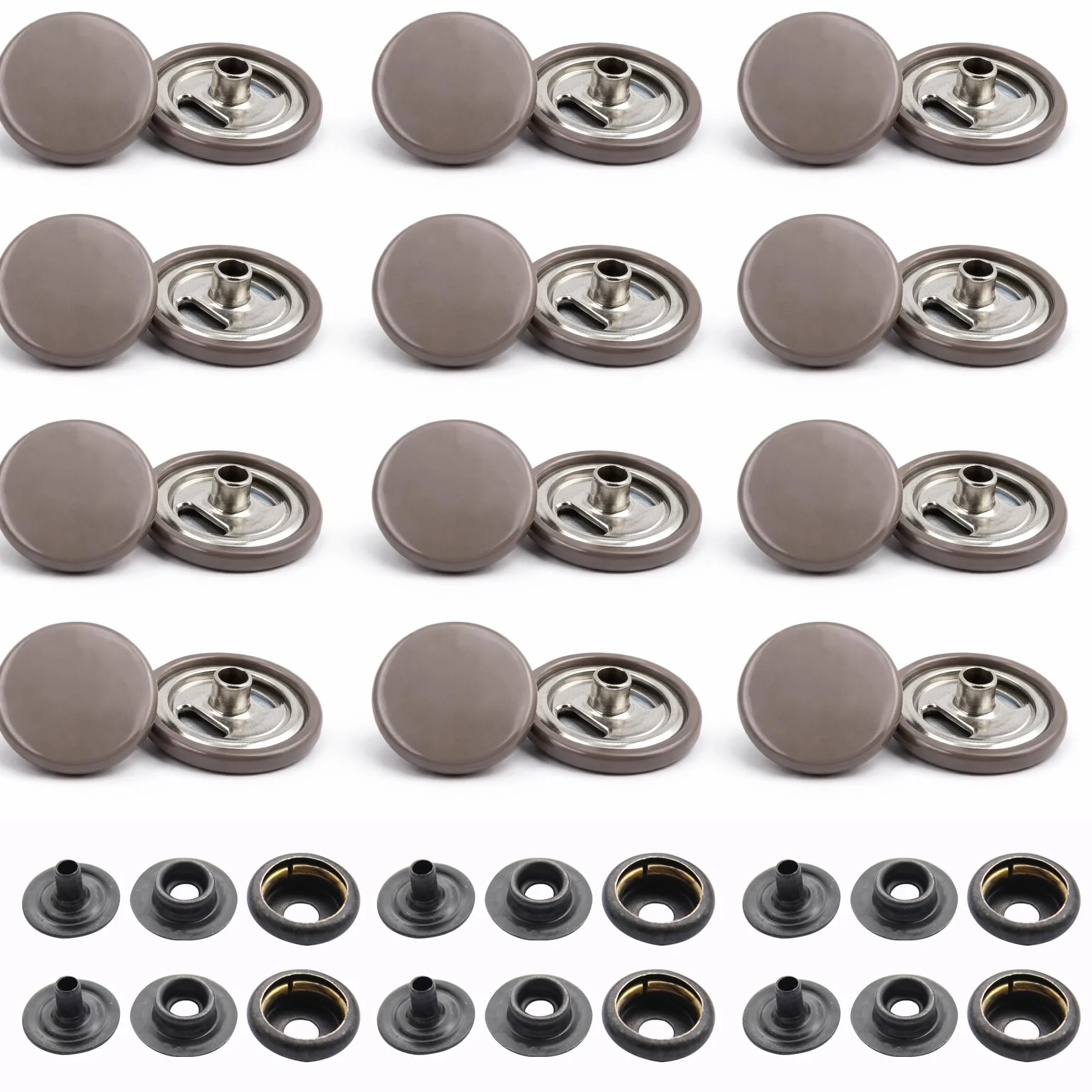Trimming Shop 15mm Botones a Presión 4 Parte Durable Y Ligero Metal Cierres Para Chaquetas, Jeans, Cuero Manualidades, Tiras Y Costura Proyectos - Hongo, 1000pcs