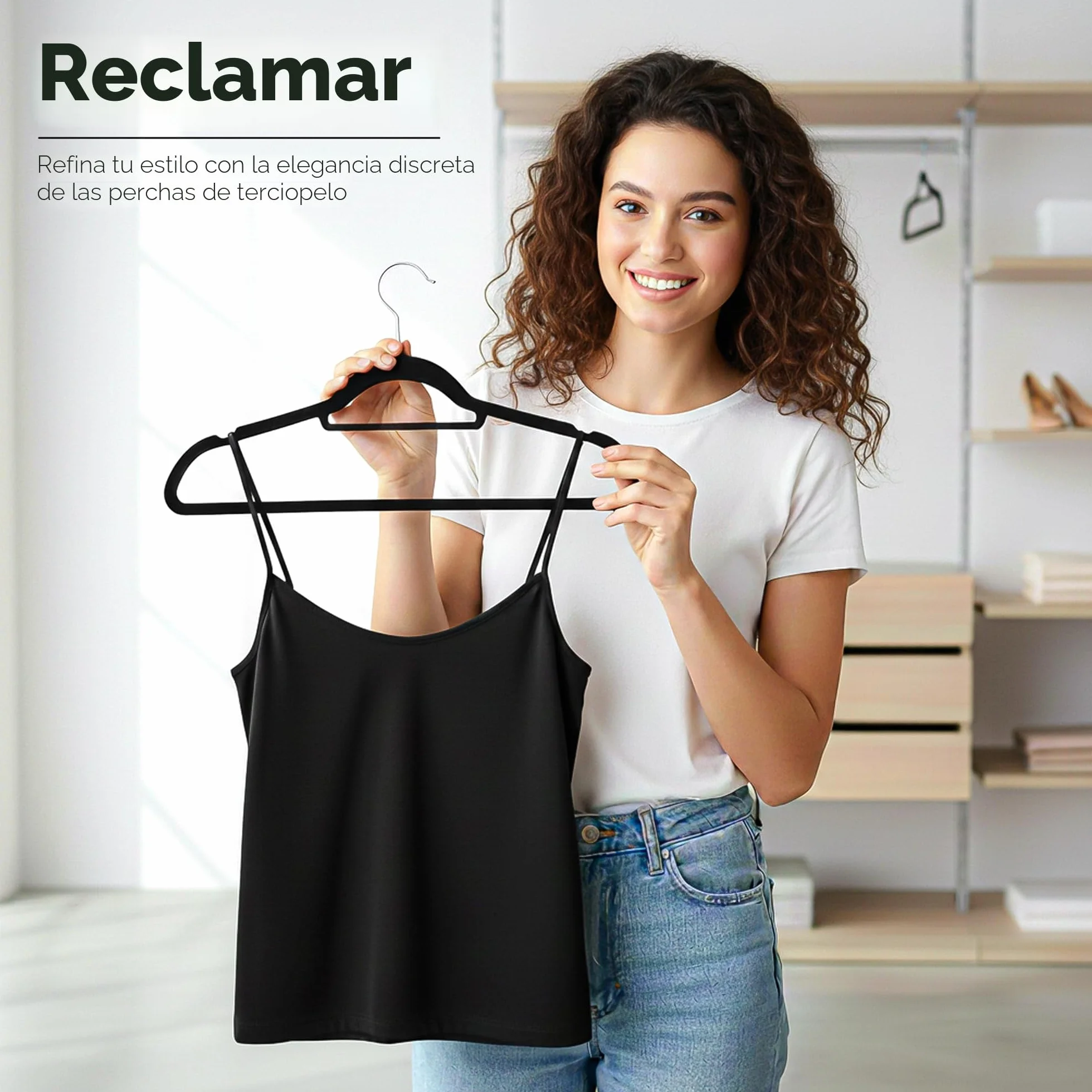 Perchas de Terciopelo Utopia Home con Tie Bar - Antideslizantes - Negro (Paquete de 50)