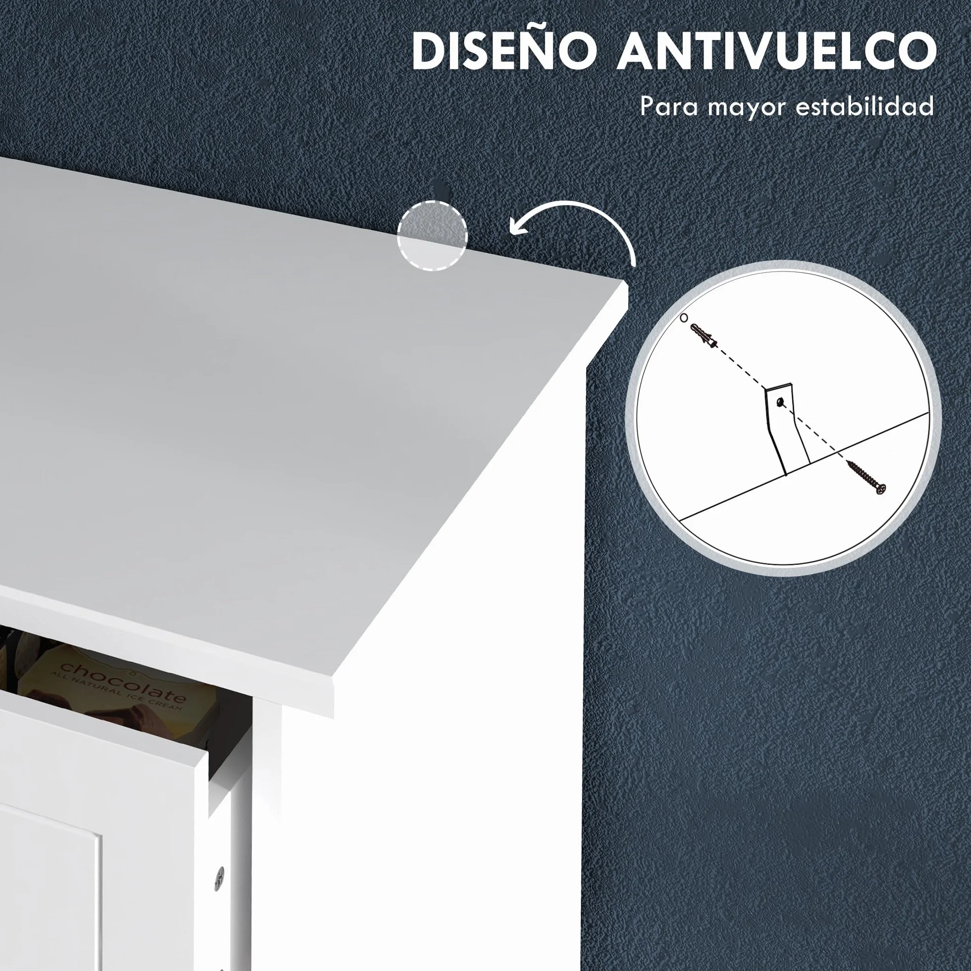 HOMCOM Cajonera de Dormitorio Cómoda Blanca de 5 Cajones con Manijas Cajonera Alta para Salón Oficina Estudio Estilo Moderno 74x40x91 cm