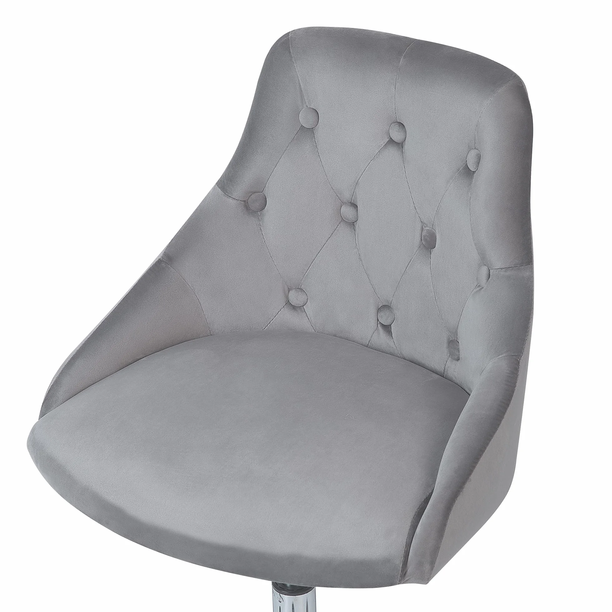 Beliani Silla de Oficina Giratoria Ajustable Parrish Gris Negro Plateado