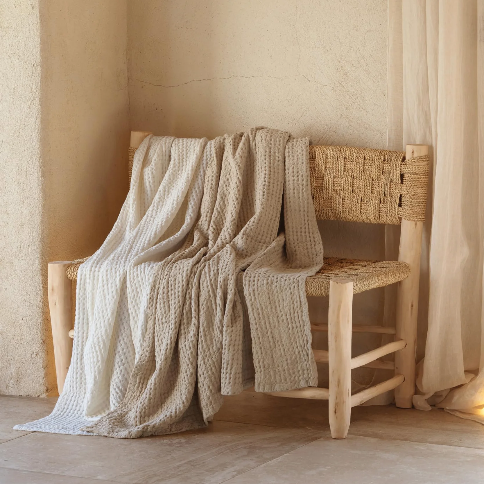 Cortina Rayas Blanca 45 x 120 cm