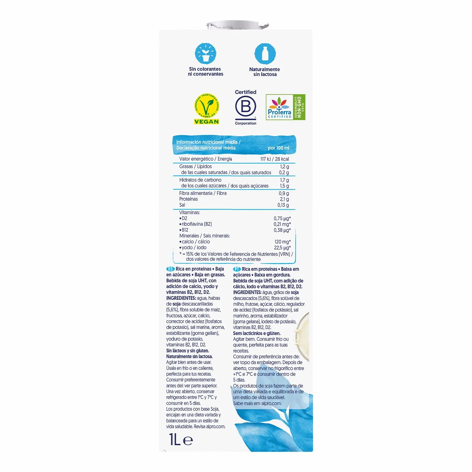 Alpro Bebida Vegetal de Soja Ligera Pack 6 x 1L