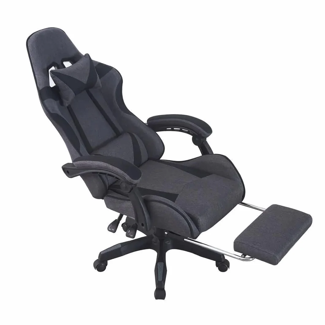 SHIITO | Silla Gaming Profesional | Ergonómica con Respaldo Reclinable de Tela Gris- Negro | Modelo CLAVIN - Y830 | 130 x 49 x 64
