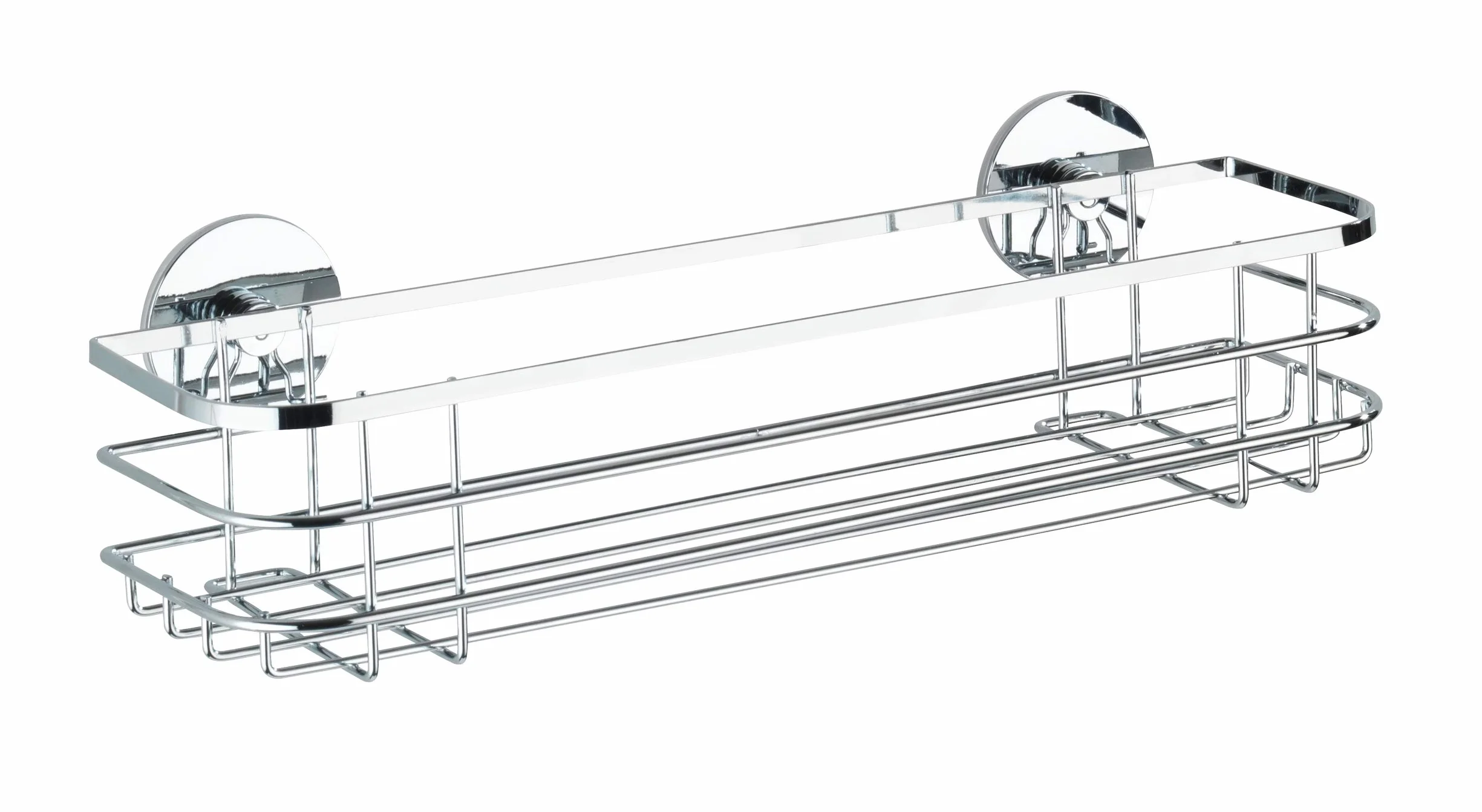 Wenko Turbo-Loc maxicesta Acero INOX - Fijar sin taladrar, Acero Inoxidable, 38 x 10.5 x 11 cm, Brillante