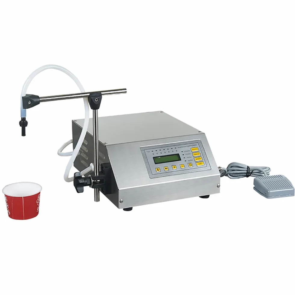 TsoLay Máquina Llenadora De Líquidos, Máquina Llenadora De Botellas De 30 W con Control De Pedal, Capacidad De Llenado De 5 Ml A 3500 Ml, 6 Grupos De Ahorro De Datos Y Trabajo Automático, para Aceite