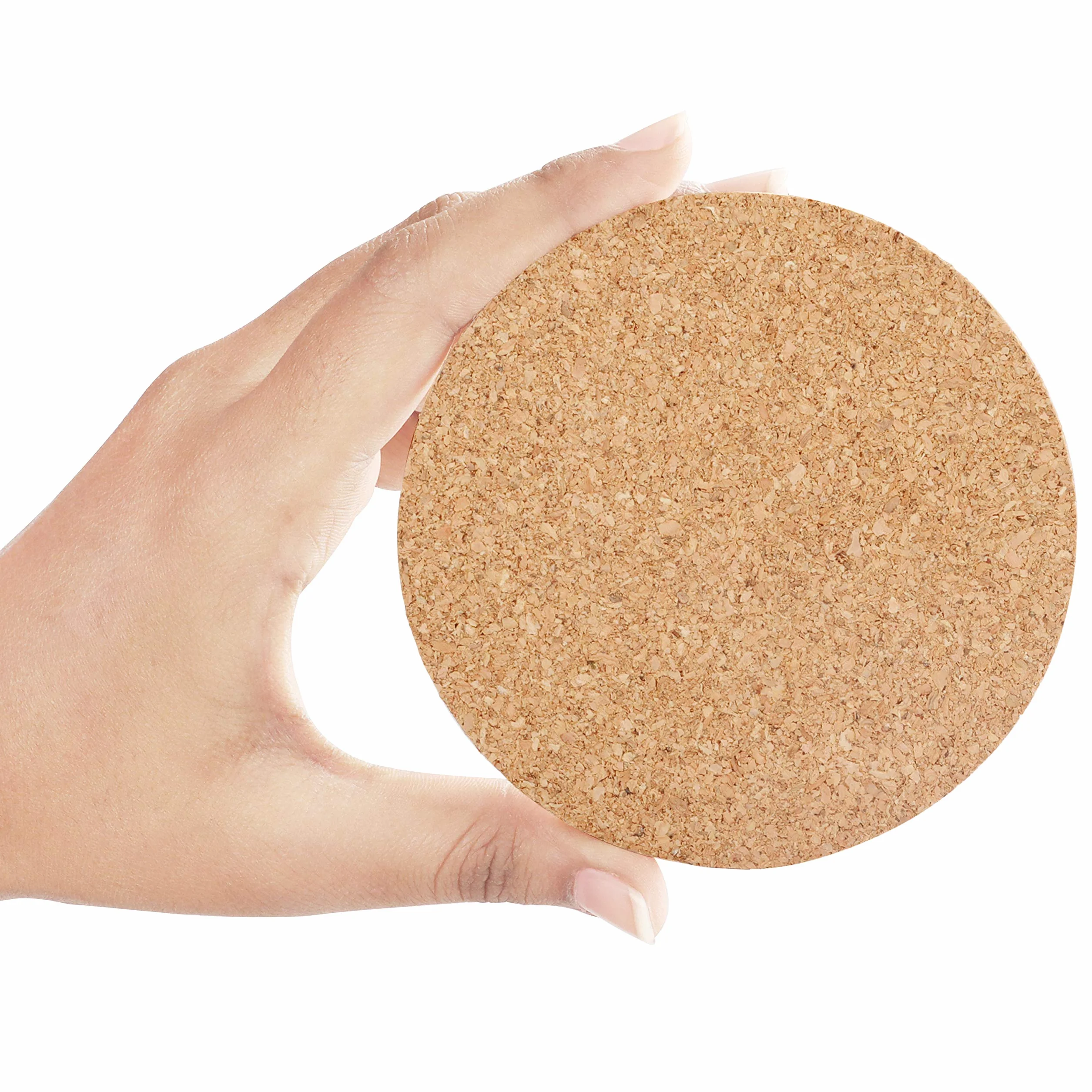 BELLE VOUS Posavasos Corcho Redondos (Pack de 50) Posa Vasos 10 cm de Diámetro 2 mm de Grosor – Posavasos Accesorios de Cocina Lisos Reutilizables y Absorbentes – Hogar, Oficina, Bar, Restaurant, Pub
