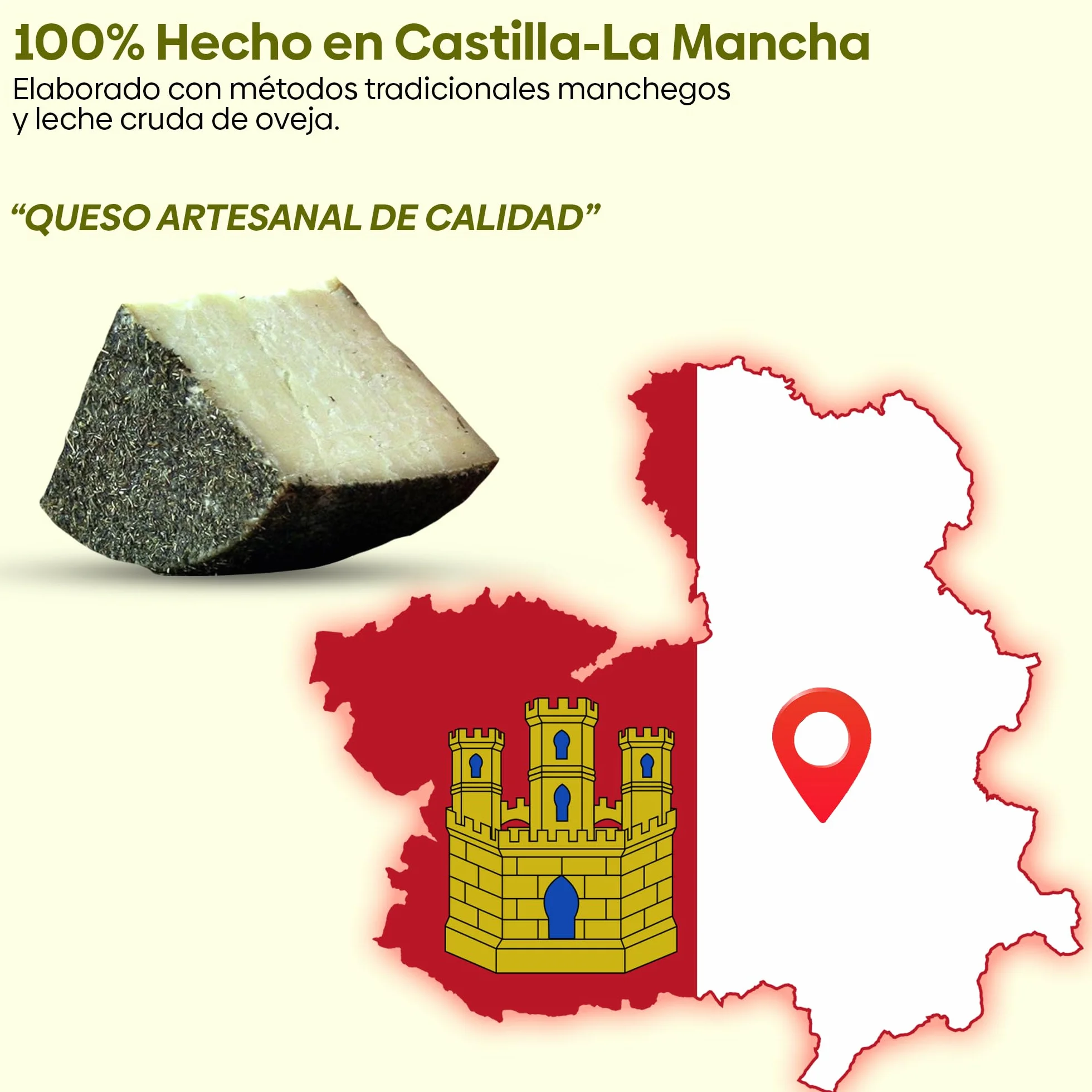 QUESOS LA ALDEA Queso Artesano de Oveja Curado con Tomillo 1kg Gourmet