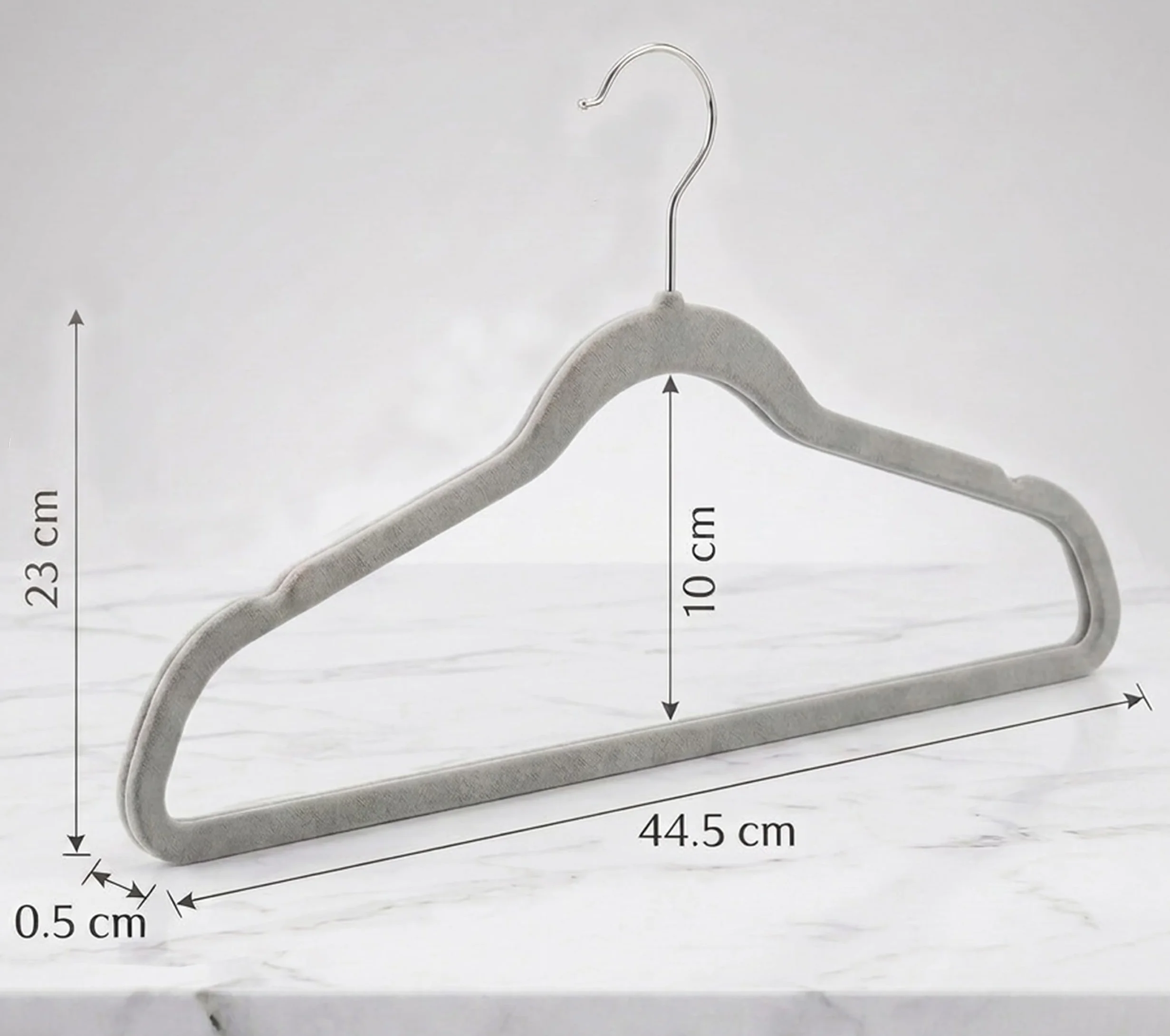 Perchas Terciopelo Antideslizantes 50 Unidades Gris para Pantalón Camisa Falda Trajes