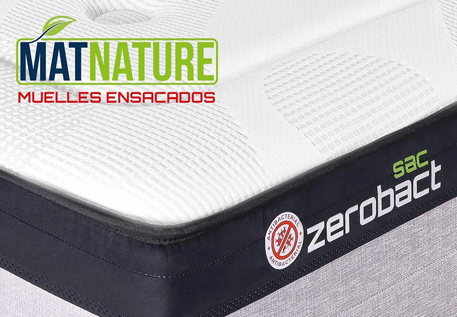 Colchón Viscoelástico Muelles Ensacados 135x190 cm Altura 30 cm Antideslizante Antibacterial