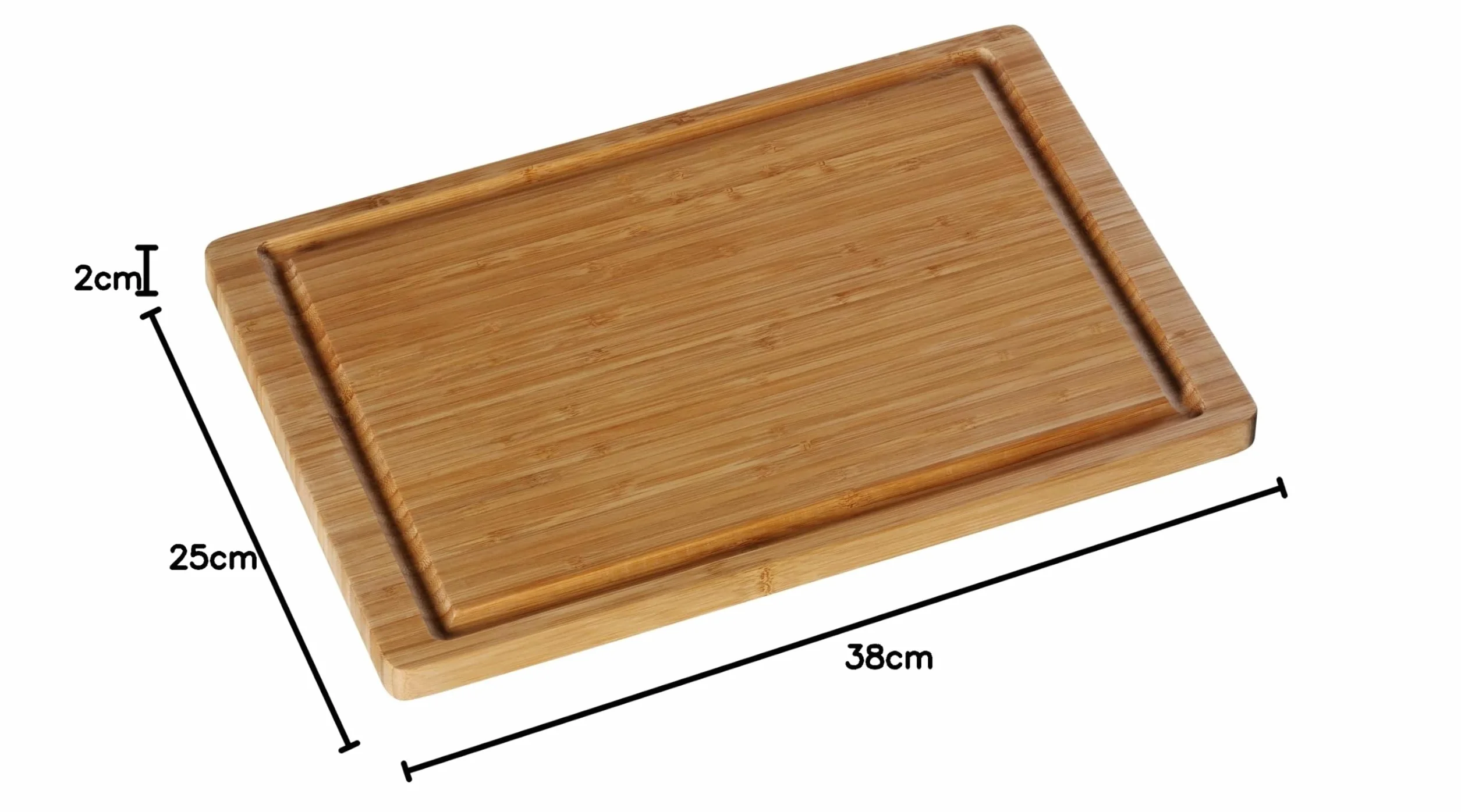 WMF Bambú Tabla de Cortar Madera Bambú 38 x 25 x 2 cm Rectángular Cocina con Ranura para Jugos