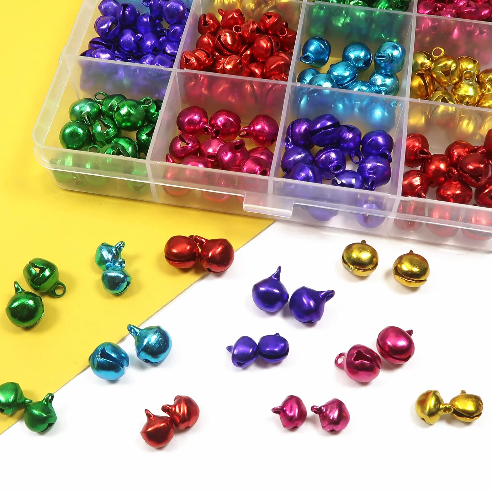 Cascabeles Pequeños 8 mm 10 mm Coloridos para Manualidades Bricolaje 324 Piezas