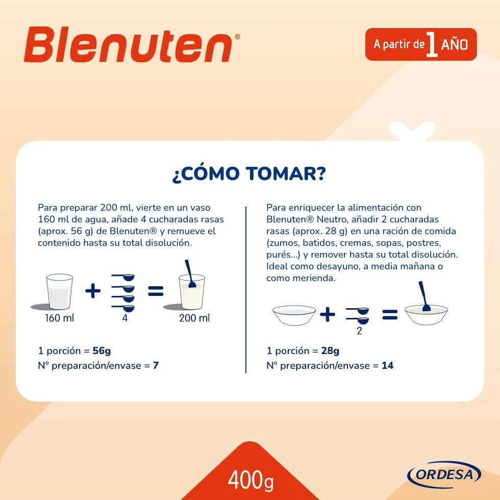 Neutro 0% Azúcar 400g Suplemento Alimenticio Para Niños con Vitaminas y Minerales