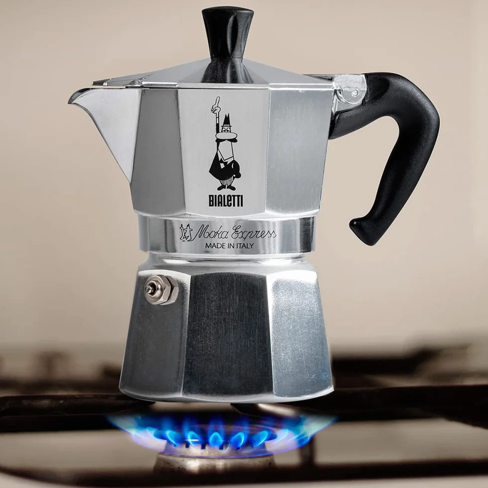 Bialetti Moka Express 3 Tazas Cafetera Italiana Espresso Aluminio Plata 130 Ml