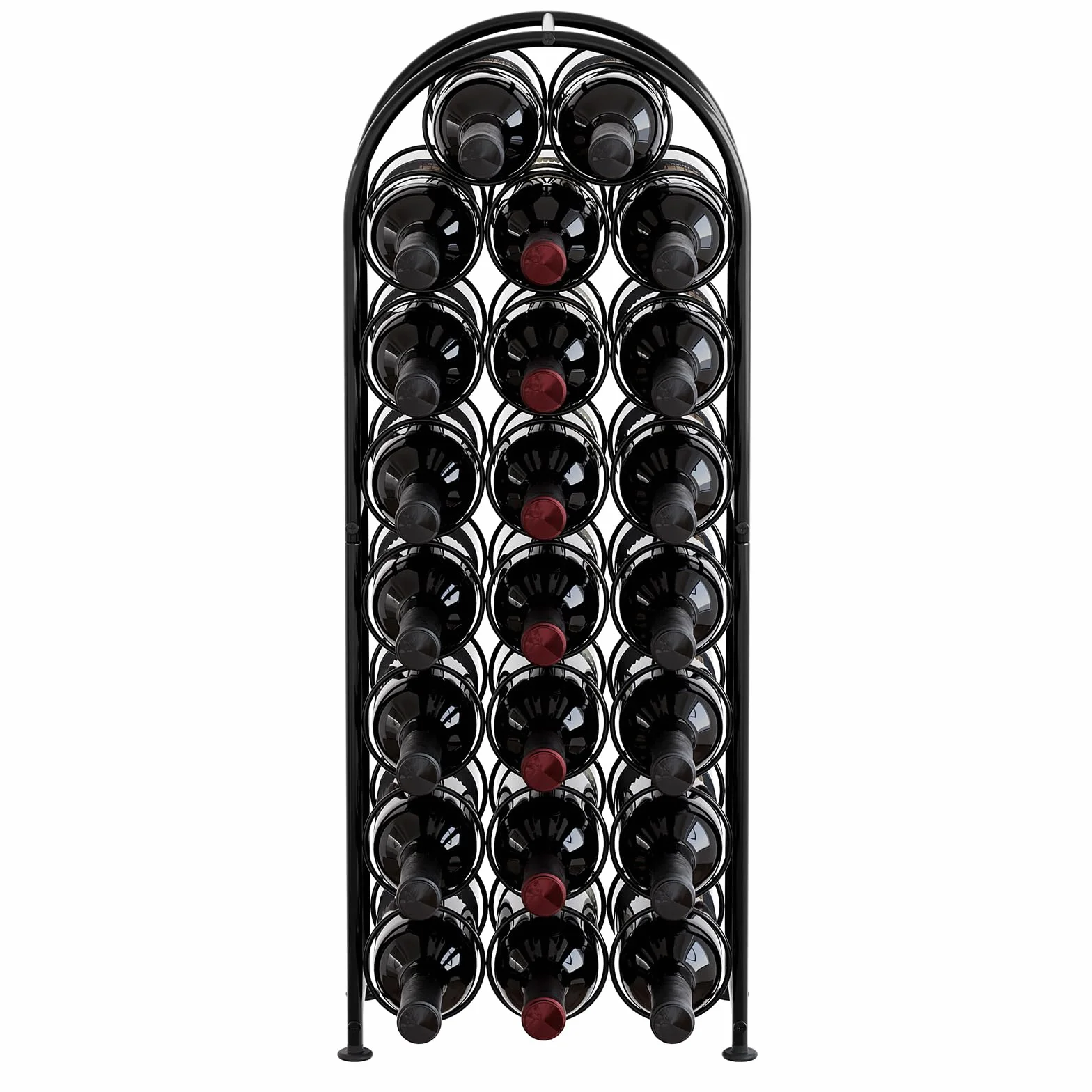 EasyPAG Metal 23 Botellas Botellero Vino Mesa Organizador Vino Almacenamiento Botellas Estantería Vino para Hogar y Cocina,Negro