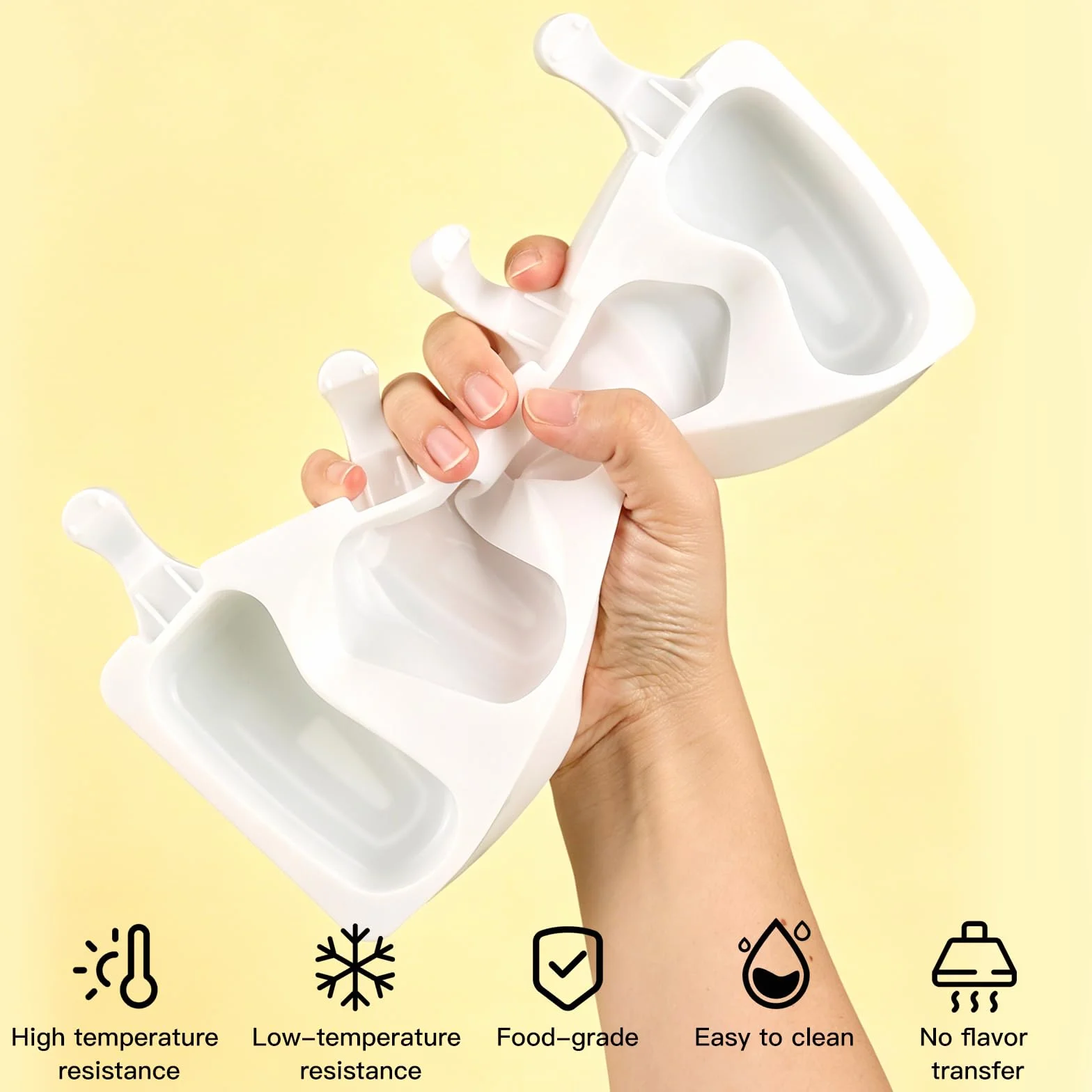 Moldes Helados Silicona con 100 Bolsas, Precintos y Palitos – Set Completo sin BPA para Helados Caseros Reutilizables