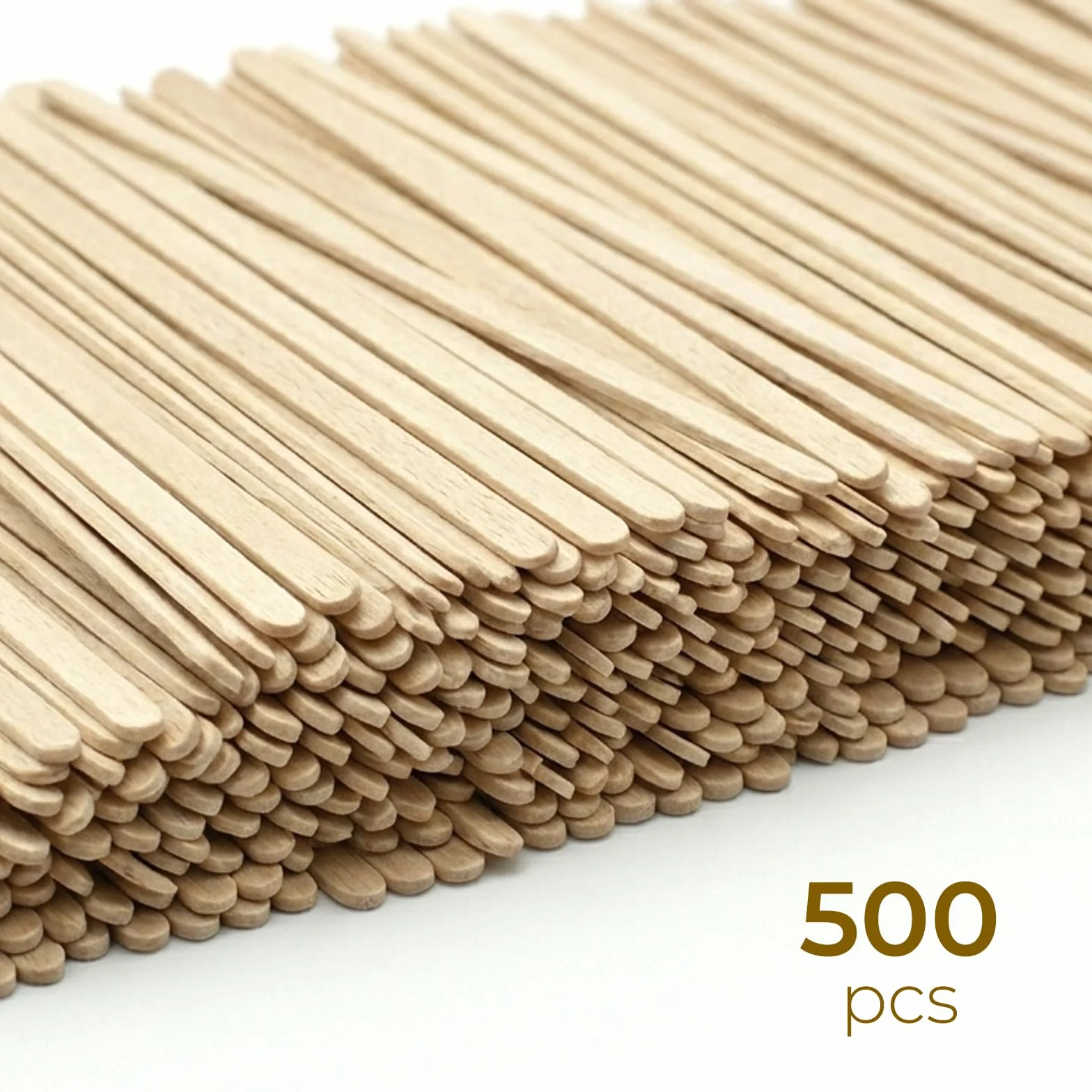 Dohe Horeca - Palitos de Madera Remover Café (500 uds.) - Tamaño 9 cm, Biodegradables y Reciclables, Higiénicos con Papel Protector, Batir Café, Té, Leche y Bebidas Calientes