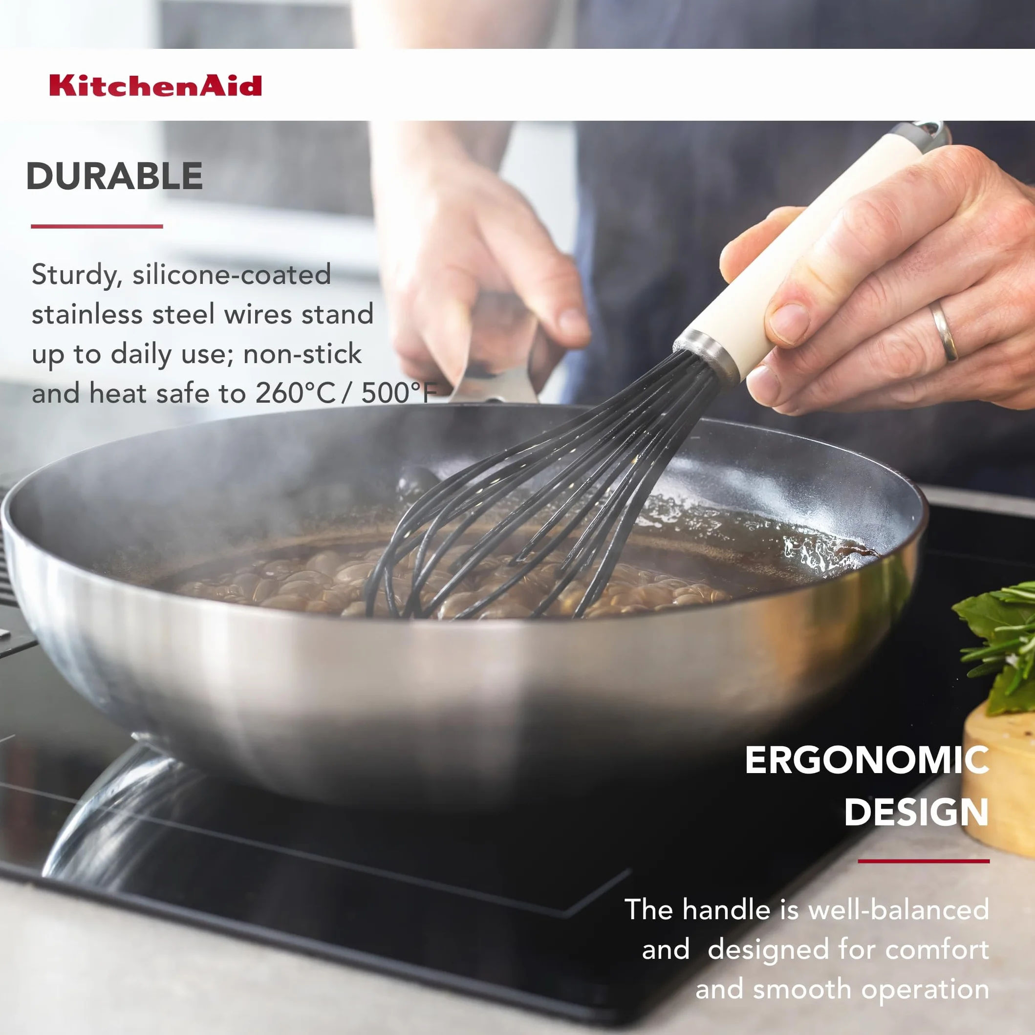 KitchenAid Classic Batidor de Silicona Crema Almendra