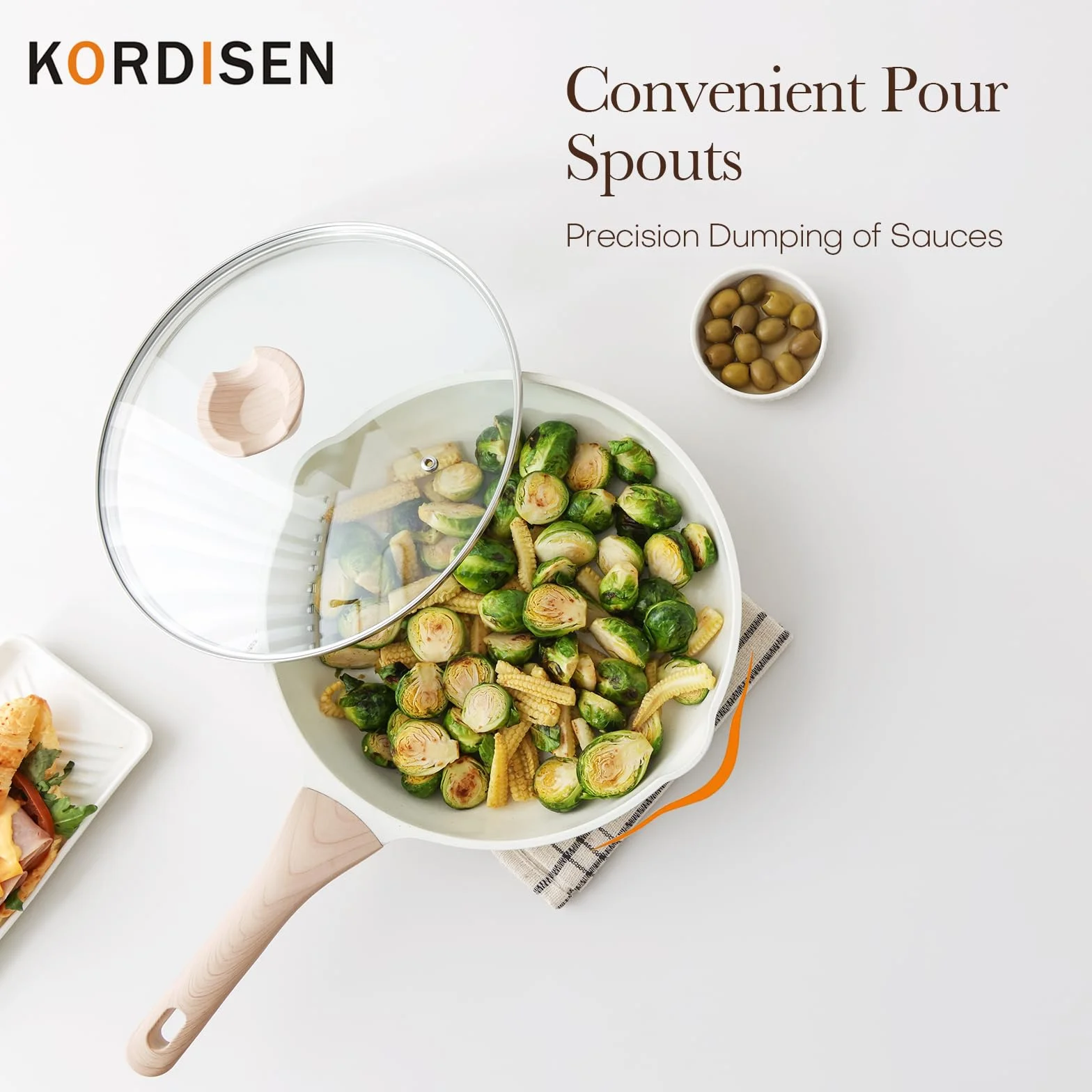 Kordisen Sartén Cerámica 24 cm Antiadherente Inducción Sin PFOA PFAS