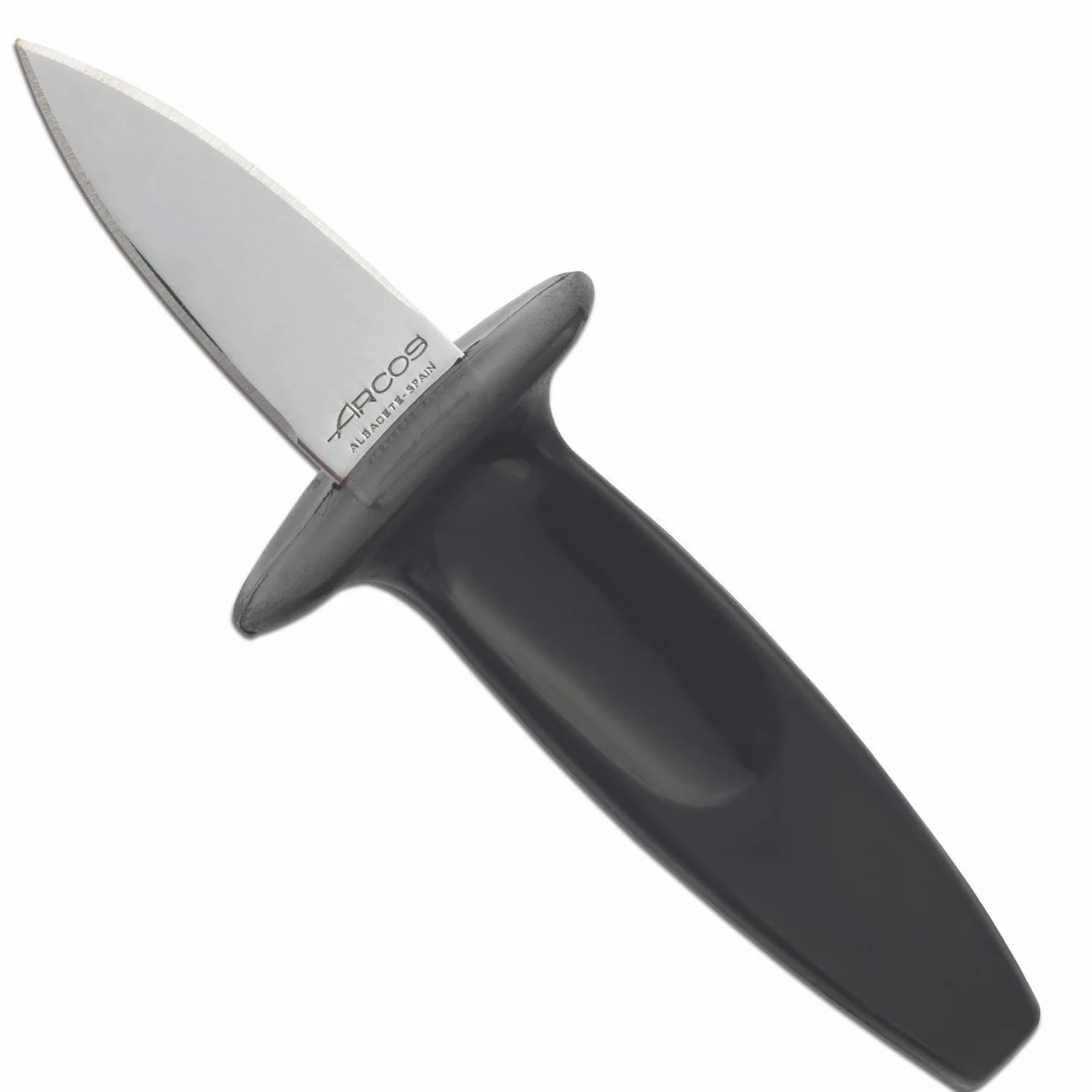 Arcos Serie Gadgets, Abre Ostras, Hoja de Acero Inoxidable de 60 mm, Mango de Polipropileno color Negro