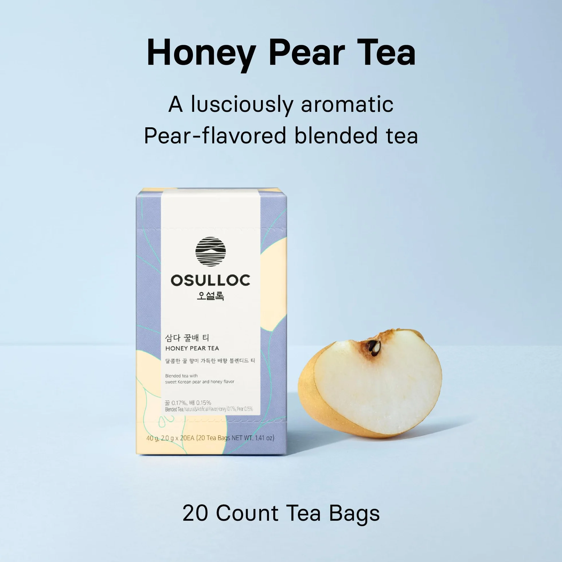 Osulloc Té de pera con miel premium Jeju bolsitas 20 unidades 30 g