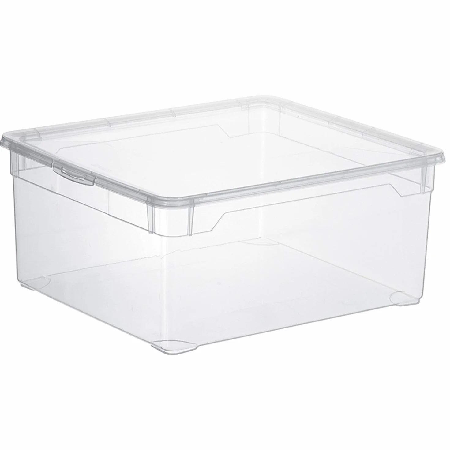 Rotho Clear Juego 4 cajas almacenamiento 5L con tapa Plástico PP sin BPA transparente