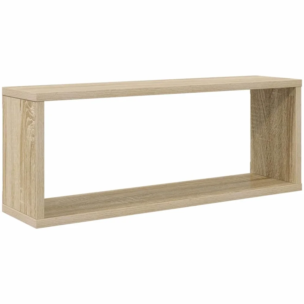 vidaXL Estantes Cubo Pared Estantería Colgante CD Libros Decoración Contrachapada Blanco Sonoma 60x15x23cm