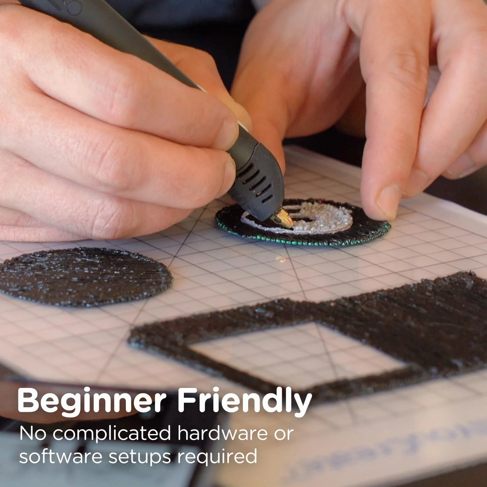 3Doodler Flow - Bolígrafo de impresión 3D para Adolescentes, Adultos y Creadores, Color Negro, con filamentos de Recambio gratuitos + Libro de Plantillas + guía de Inicio (Idioma español no