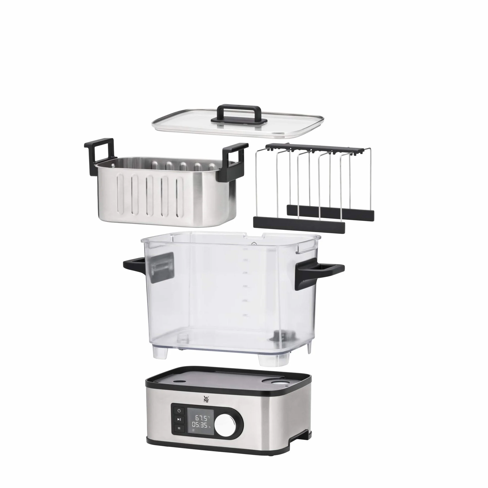 WMF Lono - Cocedora al vacio baja temperatura (entre 35º y 90º), 2 en 1, cocina al vacío y olla de cocion lenta, cocina profesional, tanque 6 l de TRITAN libre de BPA