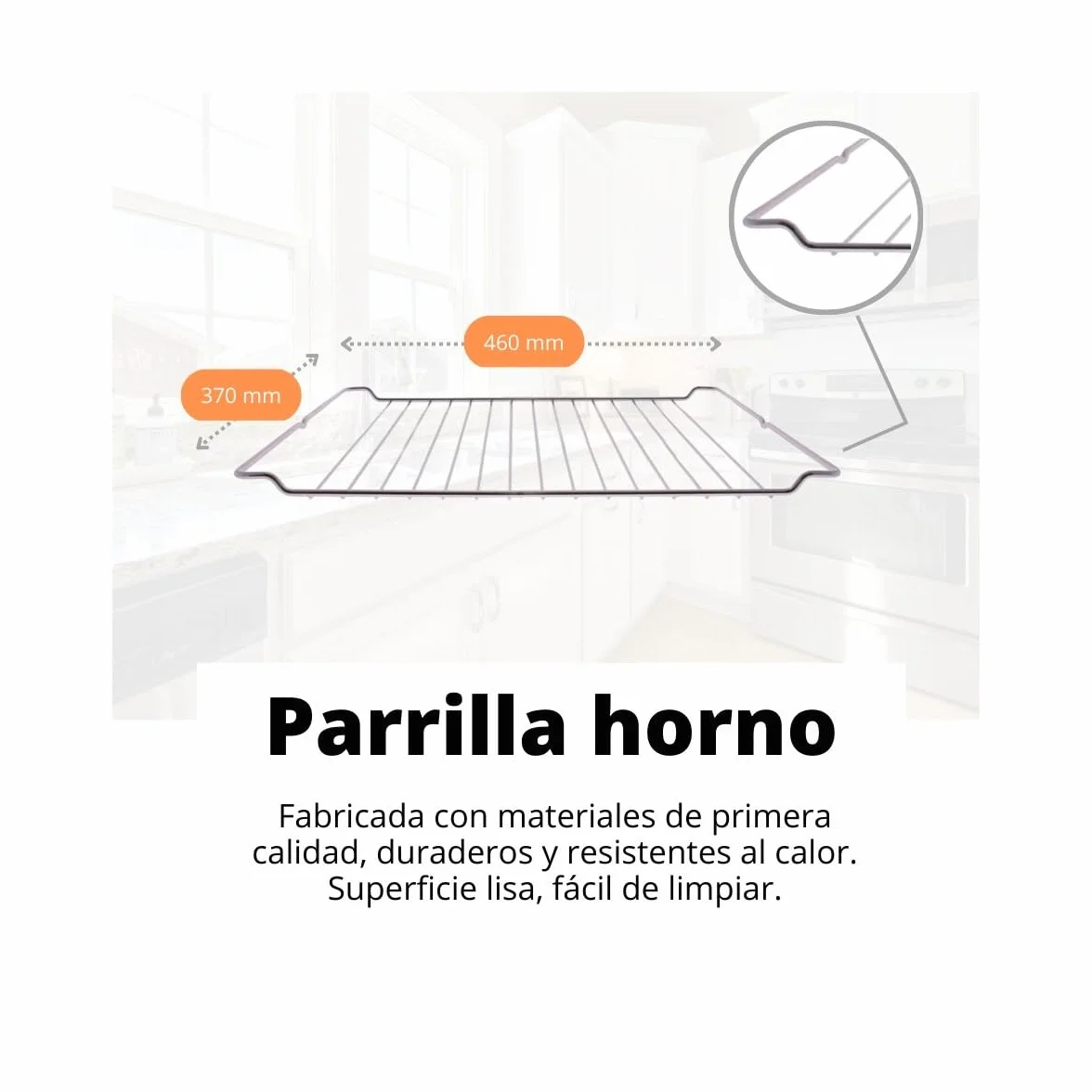 Parrilla para horno Recamania compatible con Teka 370x460 mm modelos HE HI HA HC HF HR HS