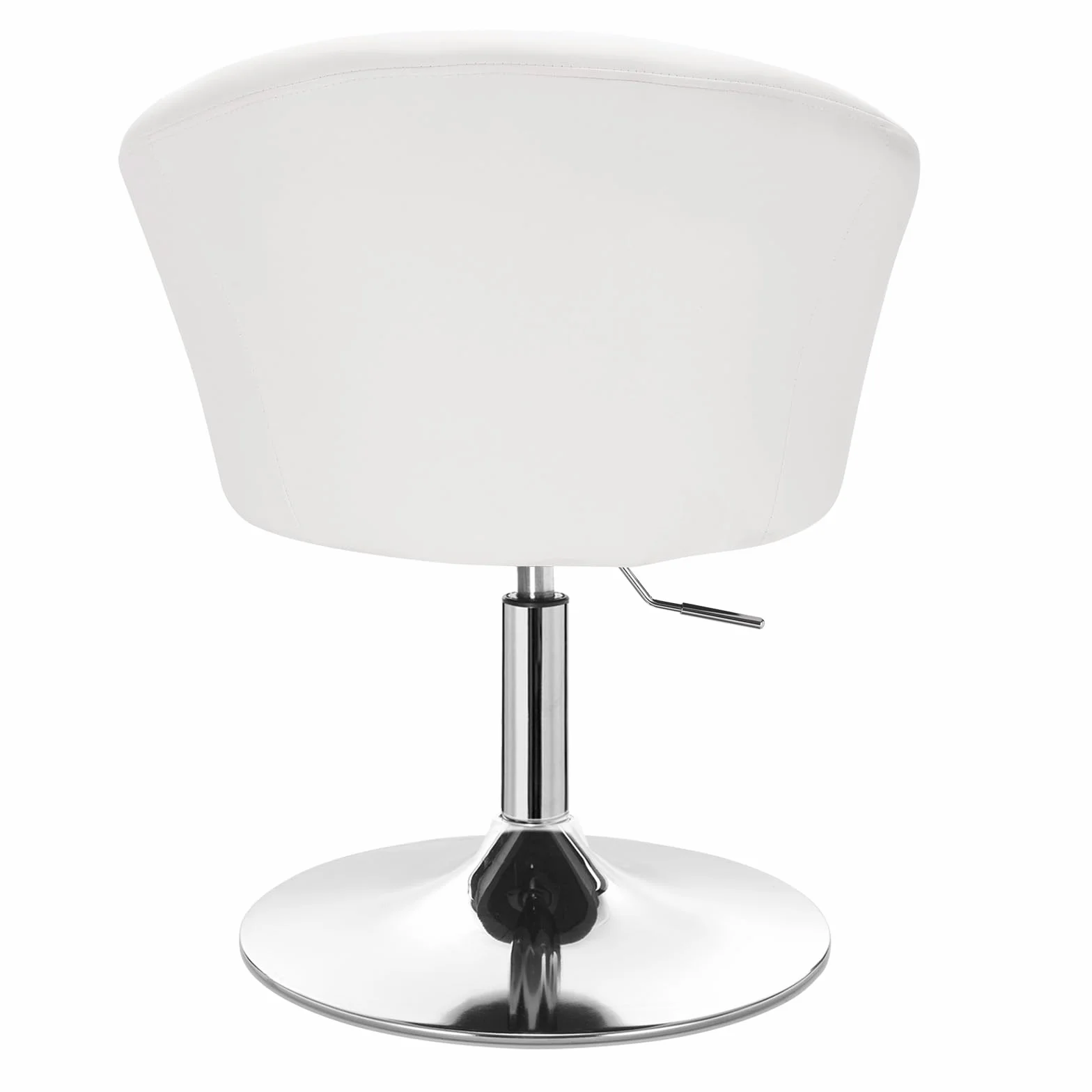 WOLTU 1x Taburete de Bar Altura Ajustable Acero Cromado, Cuero Sintético Taburete Peluquería Blanco BH24ws-1