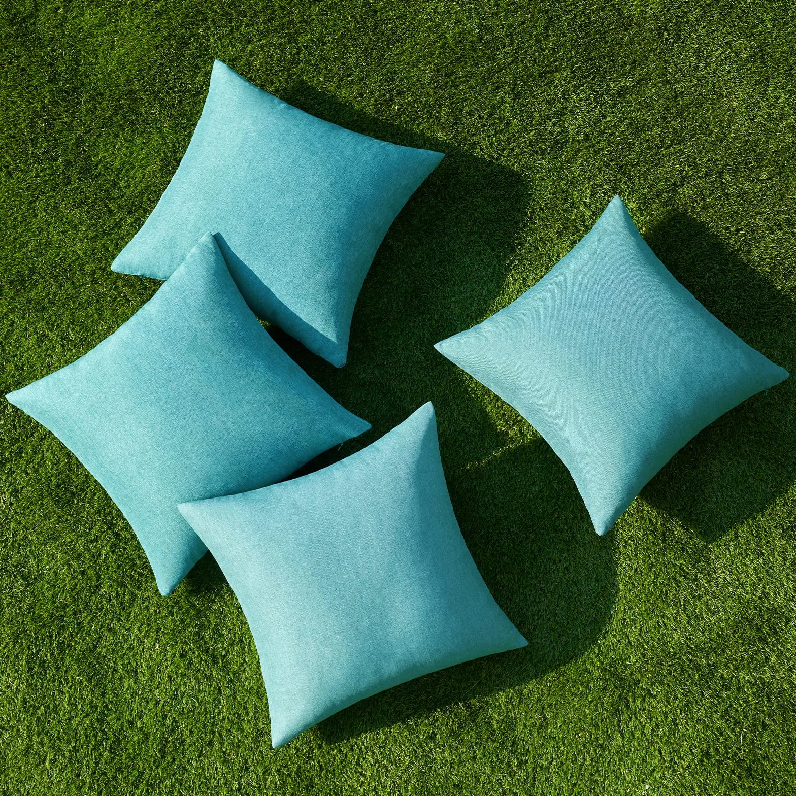 MIULEE Funda de Cojines Exterior Impermeable 45x45cm 4 Piezas Azul Claro