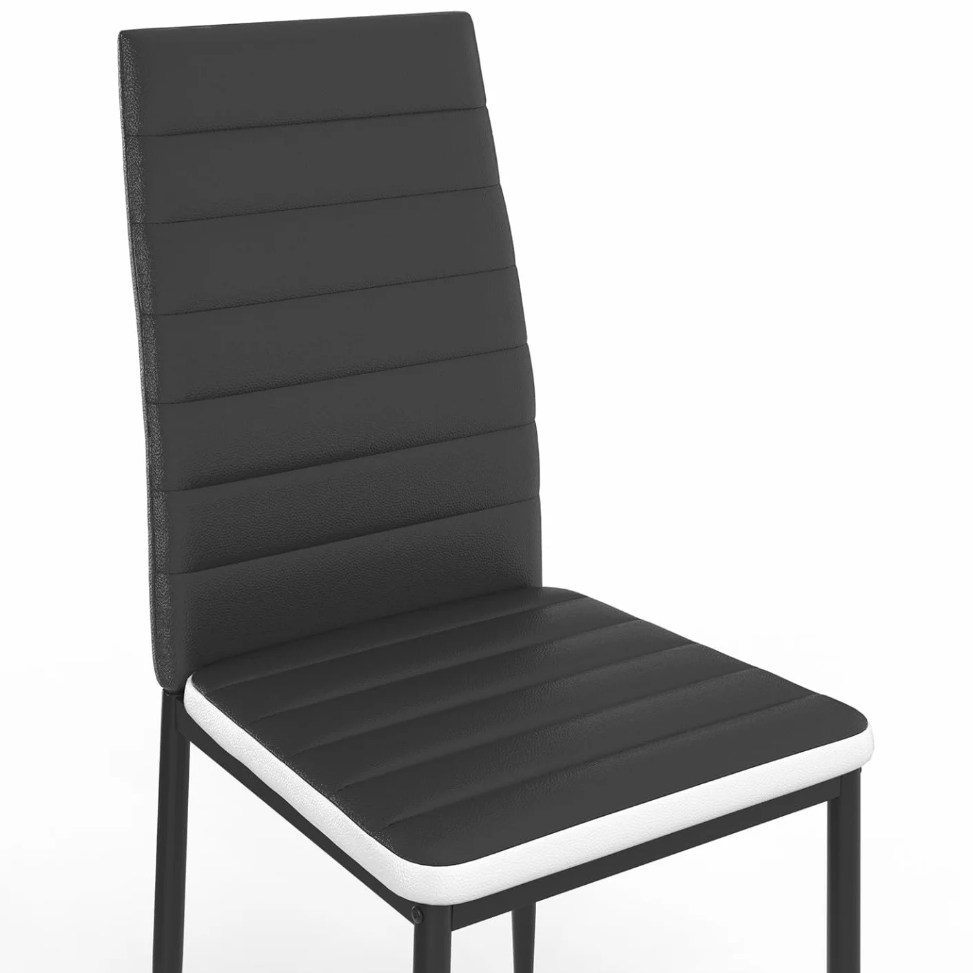 Juego de 6 sillas Romane negras diadema blanco para comedor