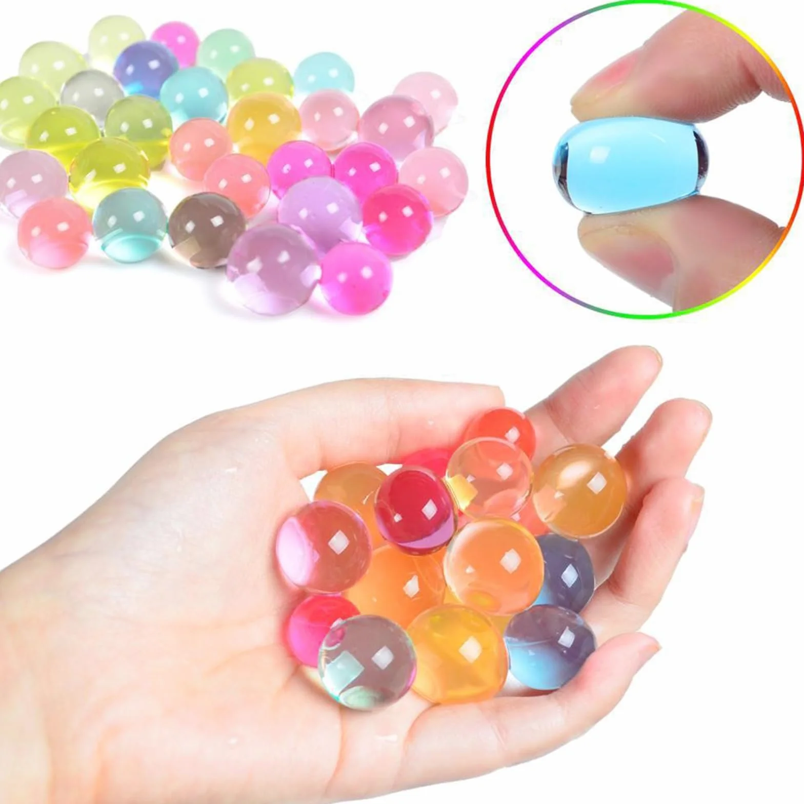 20000 Perlas de Agua No Tóxicas,100g Bolas de Gel para Decoración del Hogar y Centro Mesa Bodas Jarrón Relleno de Plantas Fabricación de Velas Flotantes No se Decoloran Biodegradables (Vistoso)