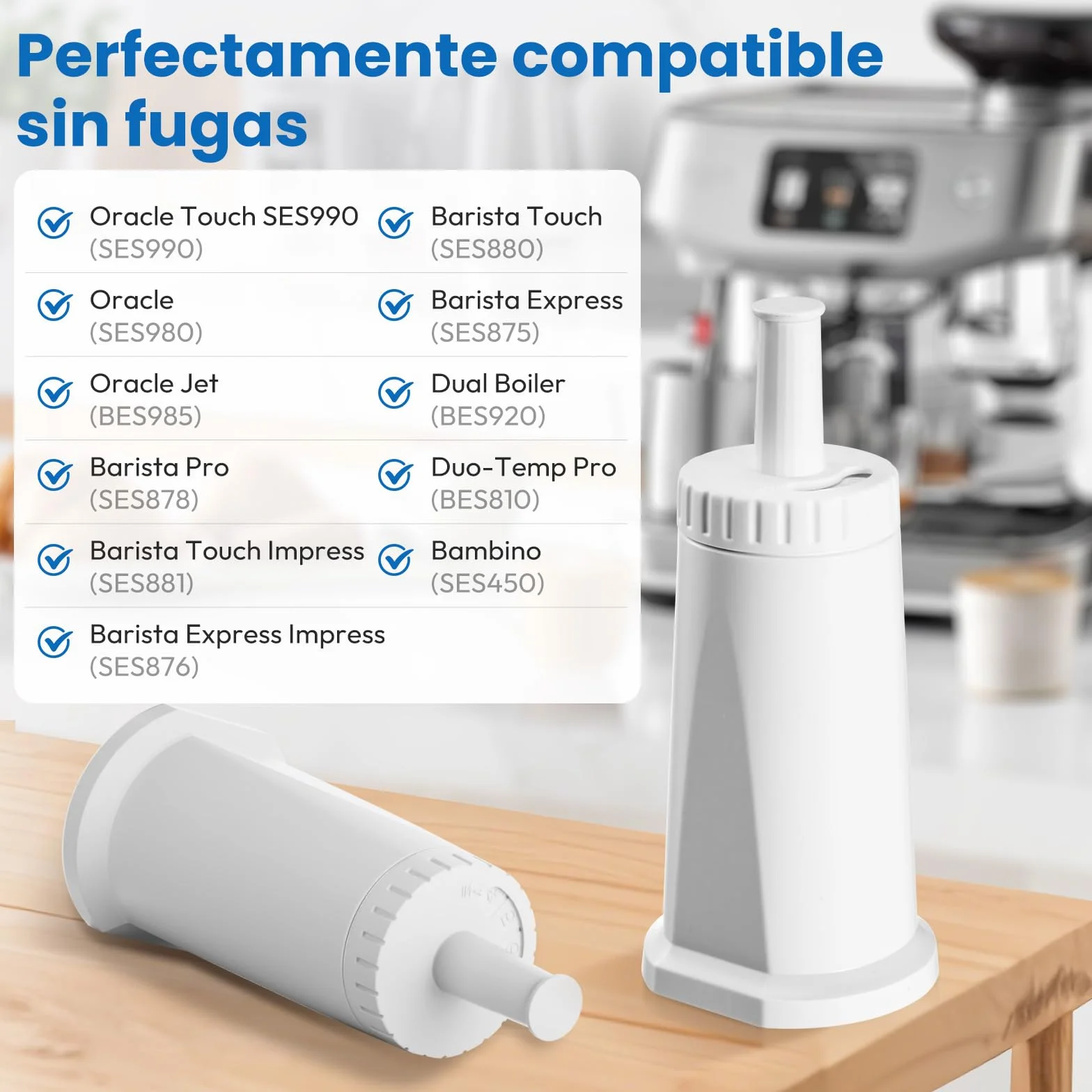 Filtro de agua de repuesto Sage SES008WHT0NEU1 compatible Barista Express (3)