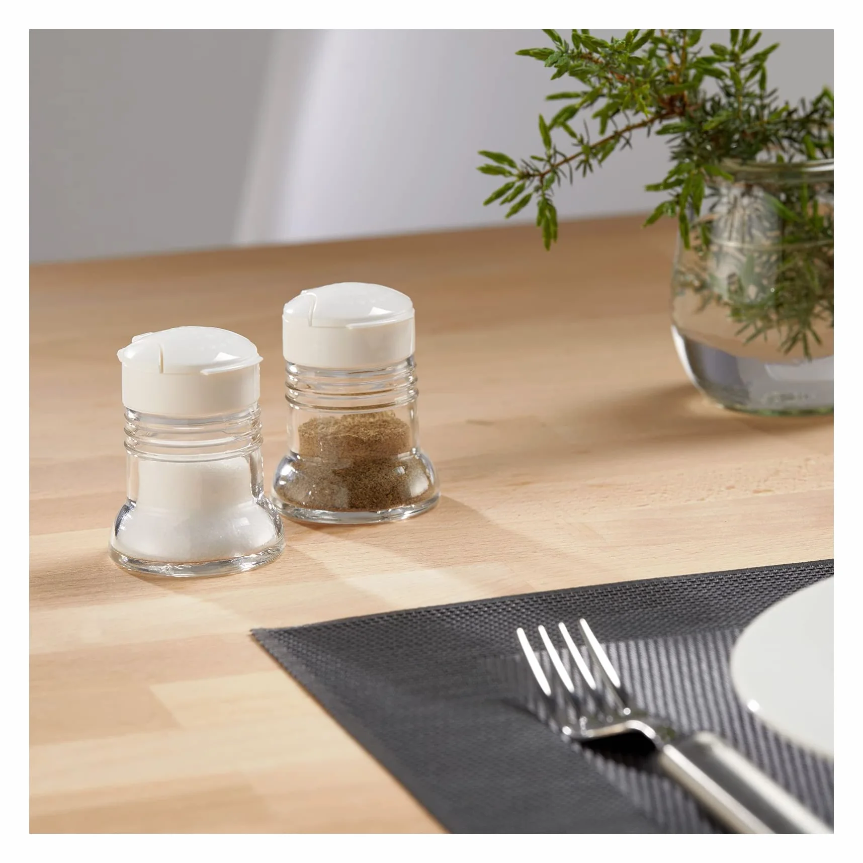 Westmark Especiero universal, Capacidad: 40 ml cada uno, Vidrio/plástico, Paris-Snap, Blanco/transparente, 63052270