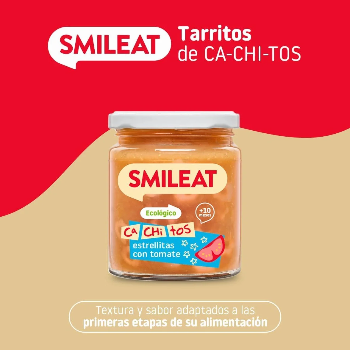 Smileat Tarrito de Ca-Chi-Tos de Estrellitas con Tomate Ecológico 230g