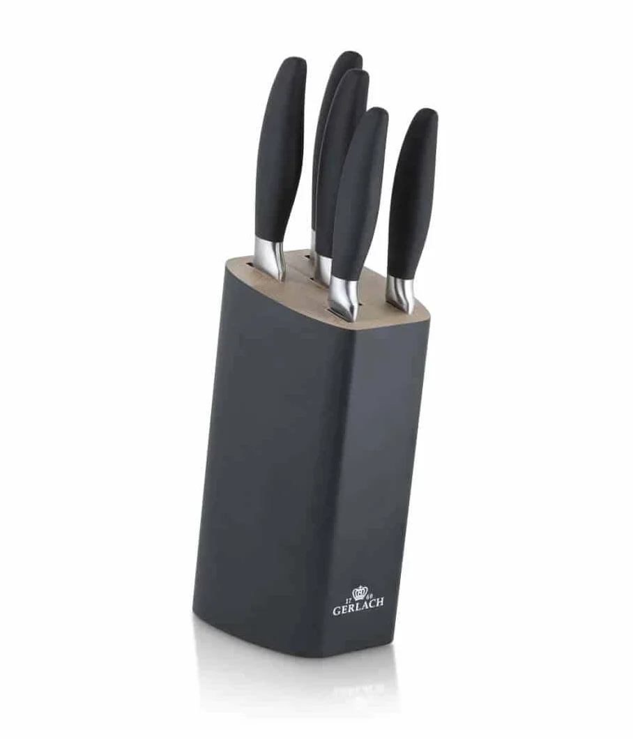 Gerlach Style Plus Juego de Cuchillos de Cocina de 5 Piezas, Acero Inoxidable, Cuchillo de Chef, para Pan, para Verduras