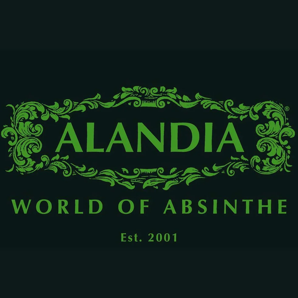 ALANDIA Absenta Juego de Accesorios Completo con 1x Fuente d'Absenta | 4x Vasos | 4x Cucharas | 1x Azúcar